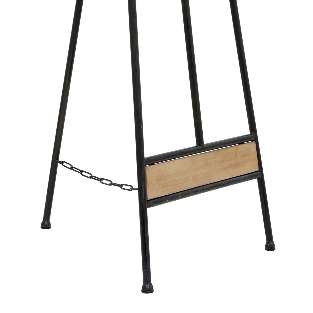 Metal Adjustable 3 Tier Display Easel with Chain Support and Wood Accents - Black - Roche River Decor