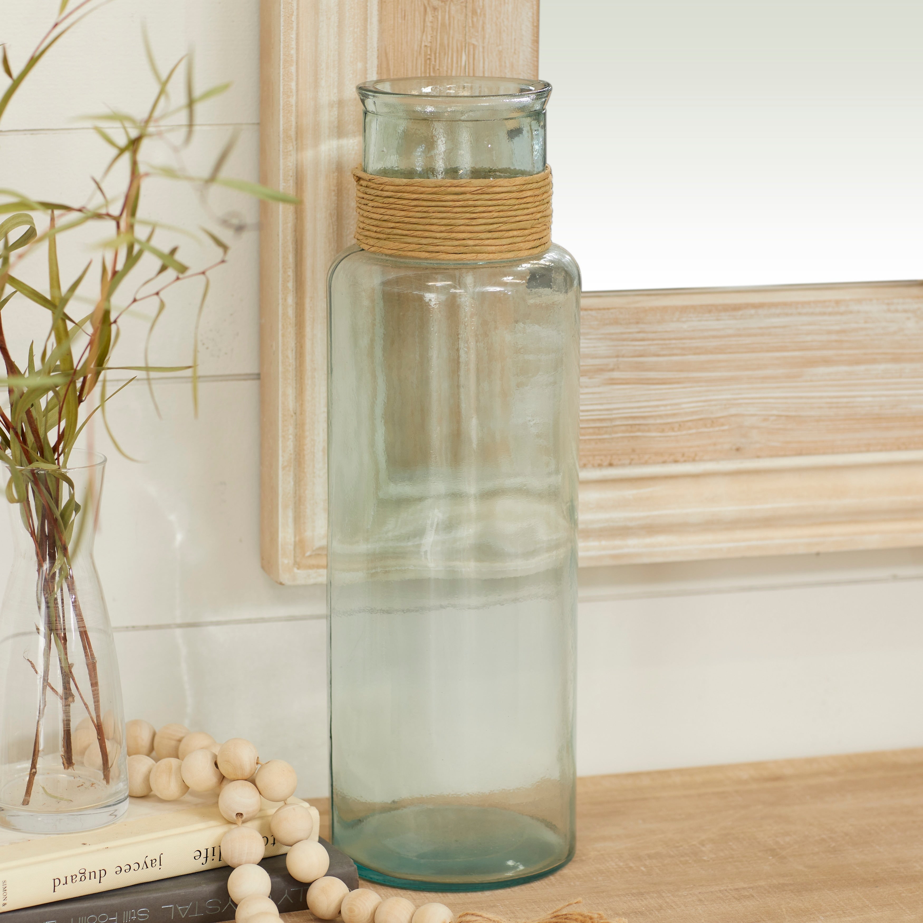 Recycled Glass Bottle Vase Collection Made in Spain - Multiple Sizes - Clear, Blue, Teal, Green