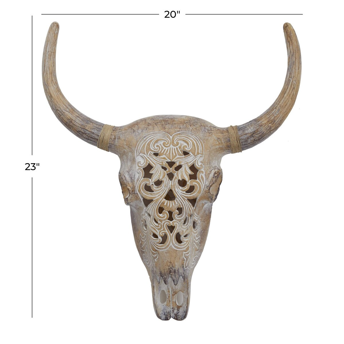 Polystone Bull Skull Home Wall Decor - Gray or Brown - Roche River Decor