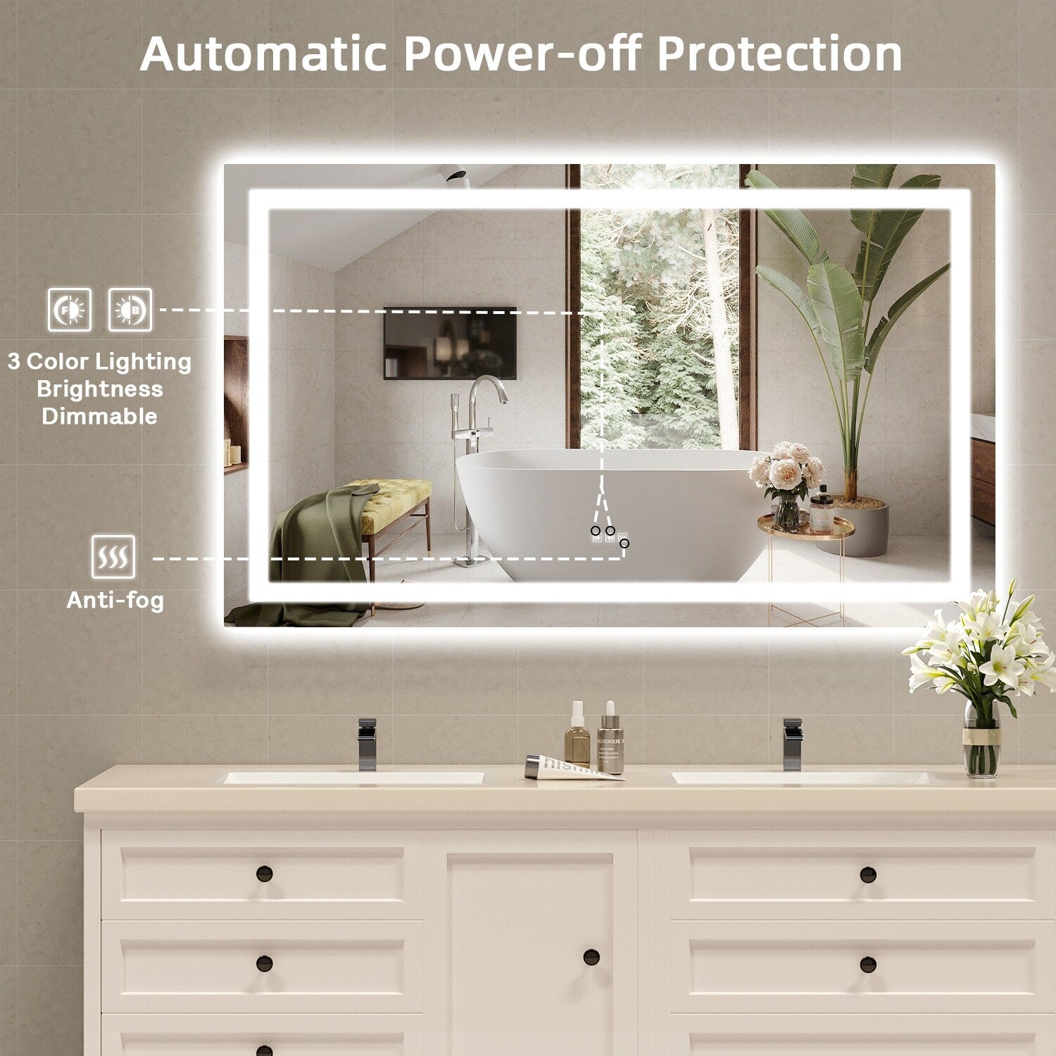 LED Mirror Backlit Front Lighted Bathroom Vanity Mirror