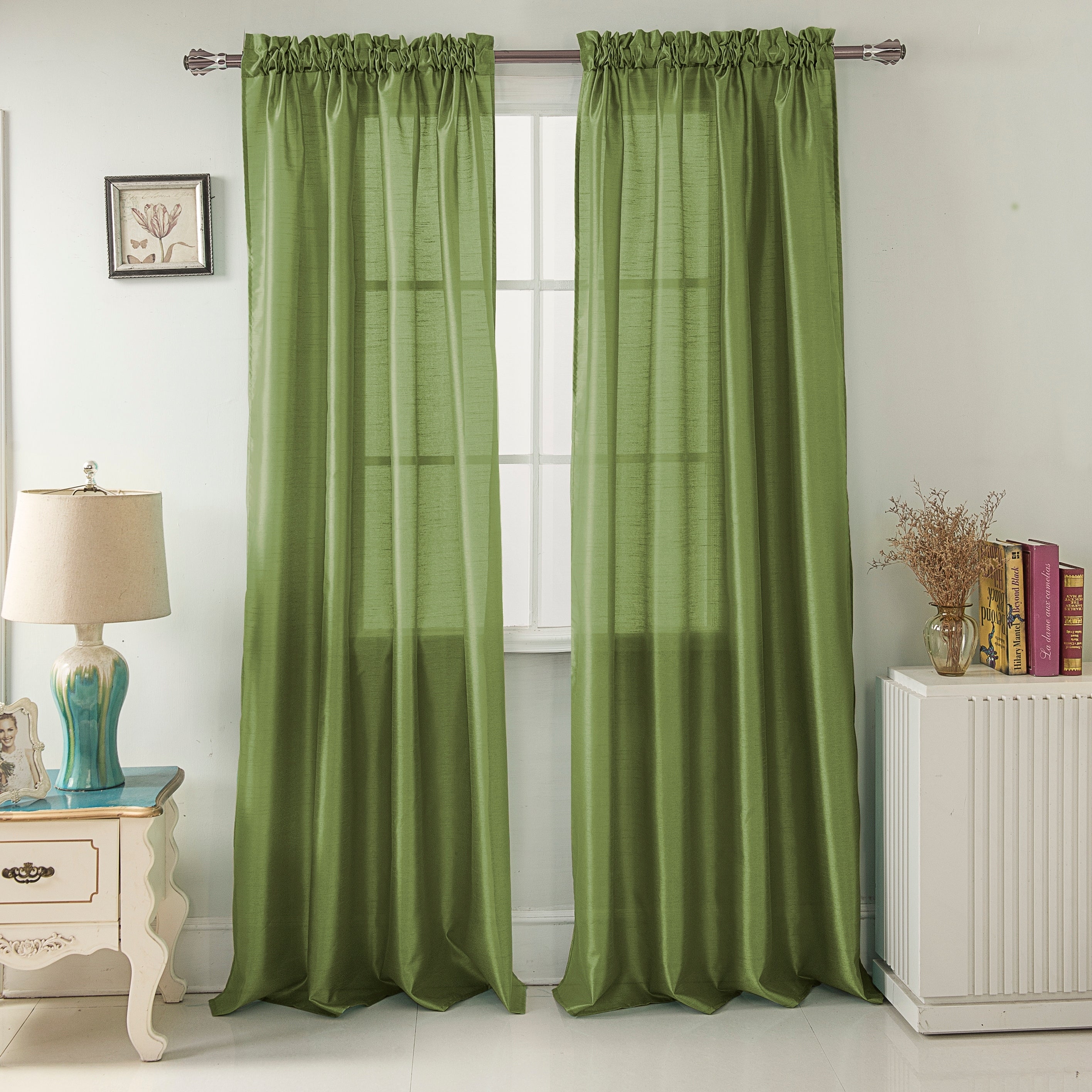 Porch & Den Eads Faux Silk 90-inch Rod Pocket Curtain Panel