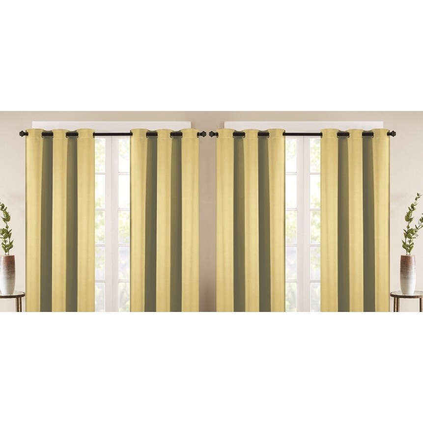 J&V Textiles 4 Panels Room Darkening Thermal Insulated Blackout Grommet Window Curtain Panels for Living Room - 38X84