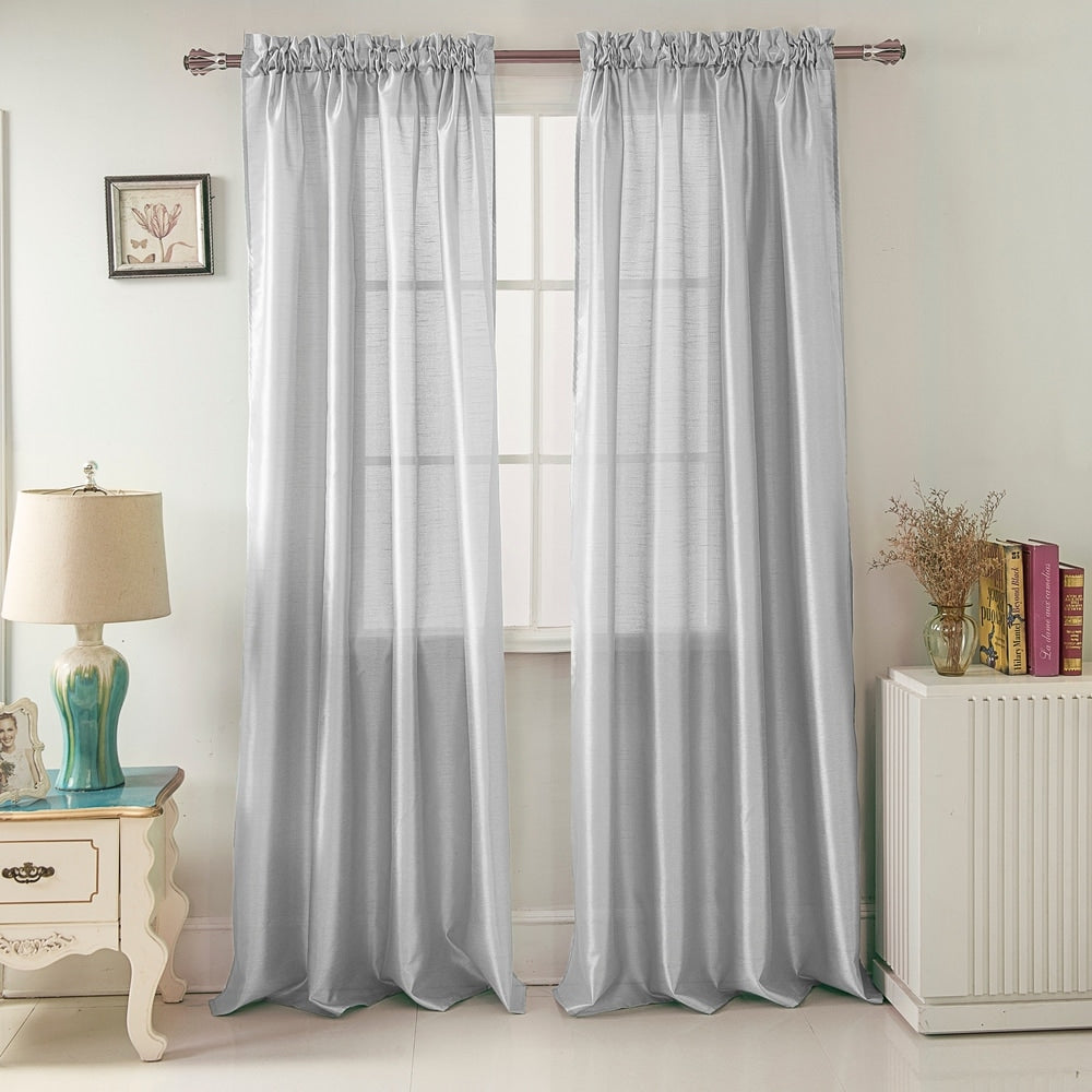 Porch & Den Eads Faux Silk 90-inch Rod Pocket Curtain Panel