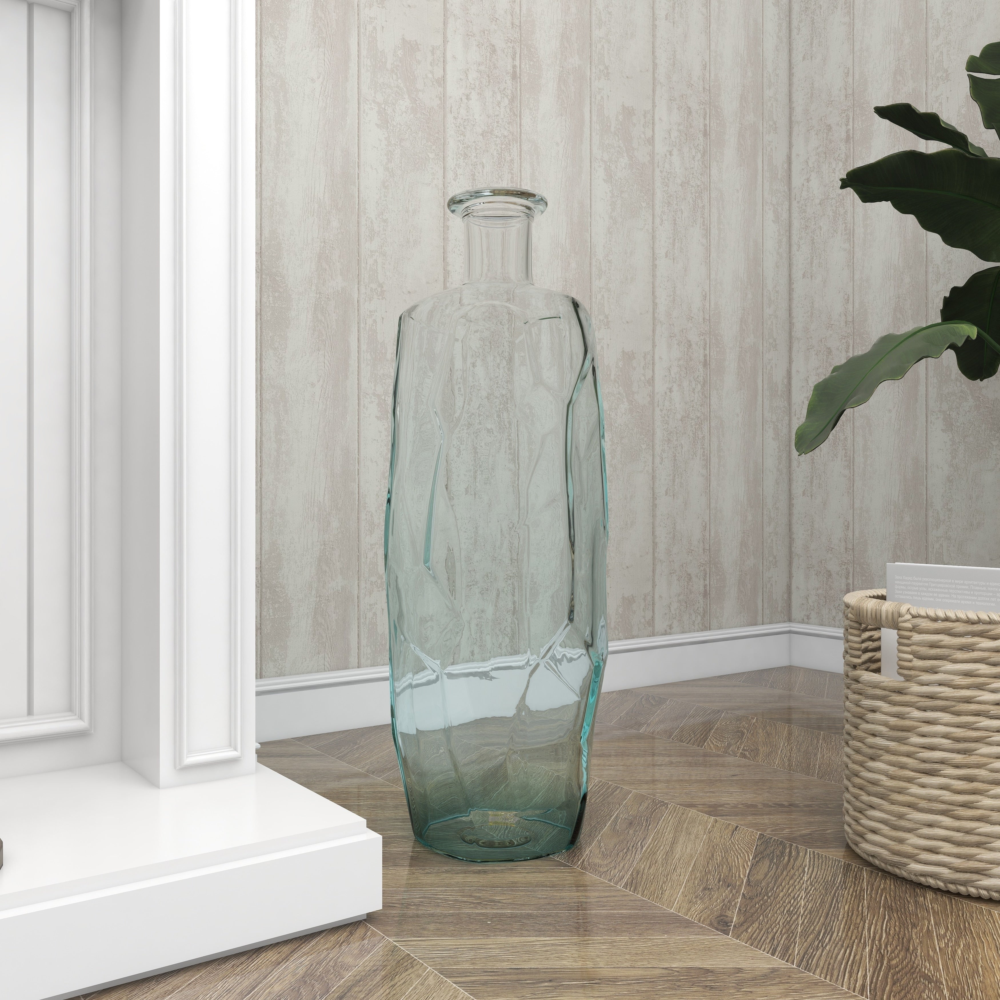 Recycled Glass Bottle Vase Collection Made in Spain - Multiple Sizes - Clear, Blue, Teal, Green