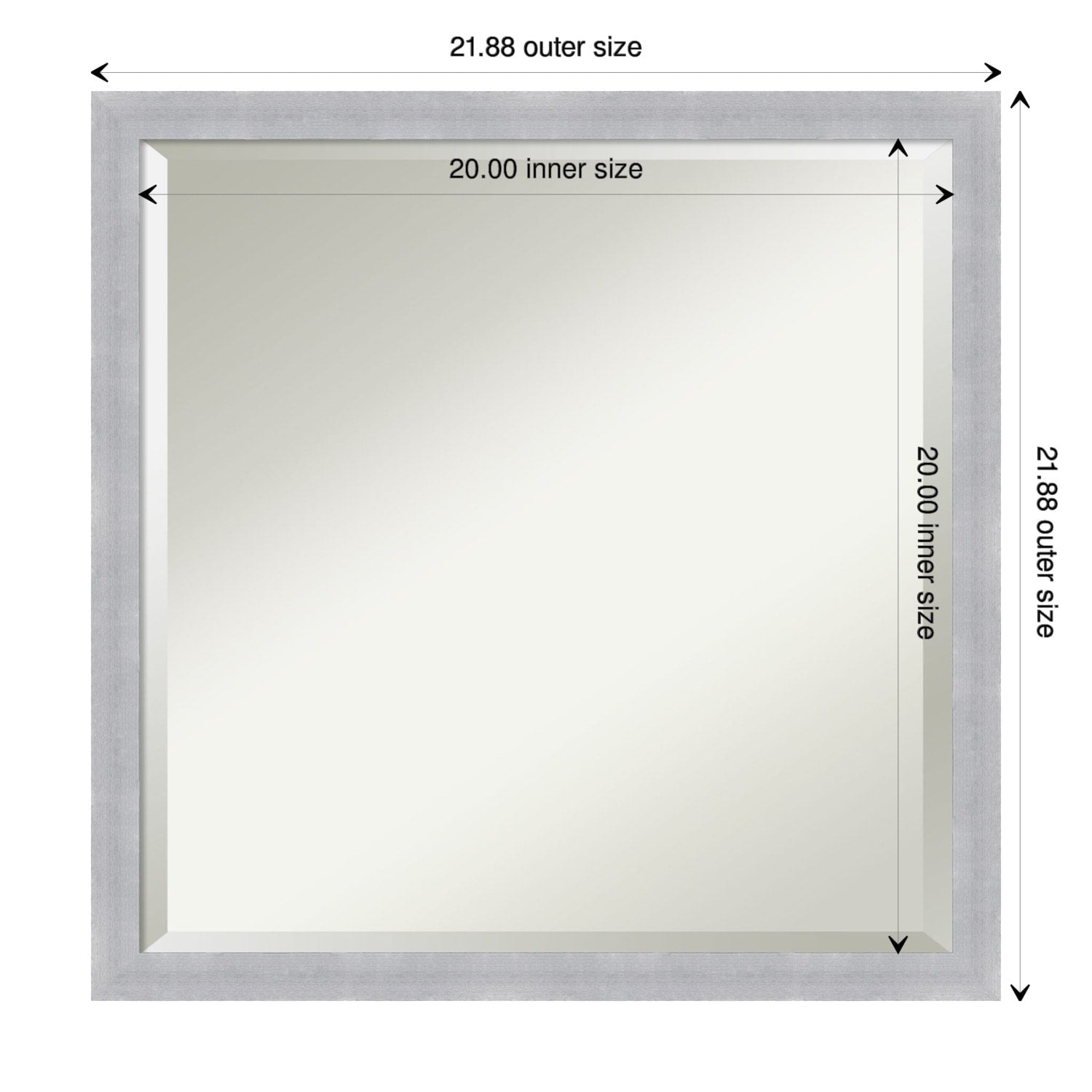 Beveled Wall Mirror - Grace Brushed Gold Narrow Frame