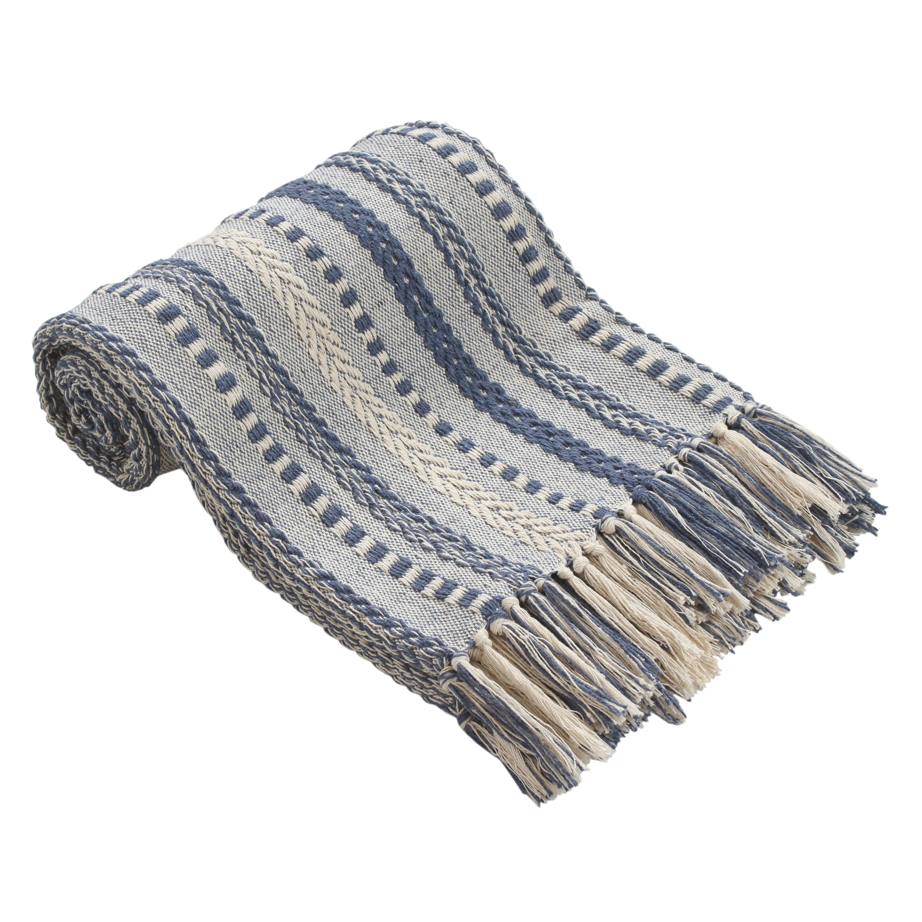 Premium Cotton Cozy Throw Blanket with Tassels - 50x60 Inches, All-Season Comfort