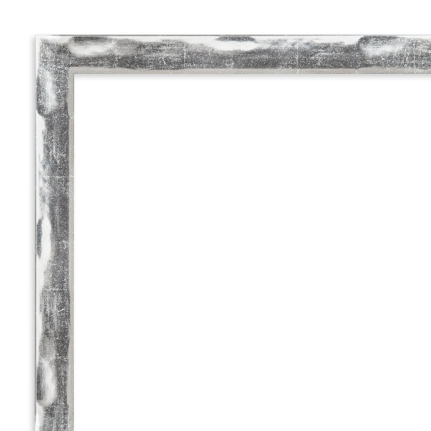 Beveled Bathroom Wall Mirror - Scratched Wave Chrome Frame - Scratched Wave Chrome