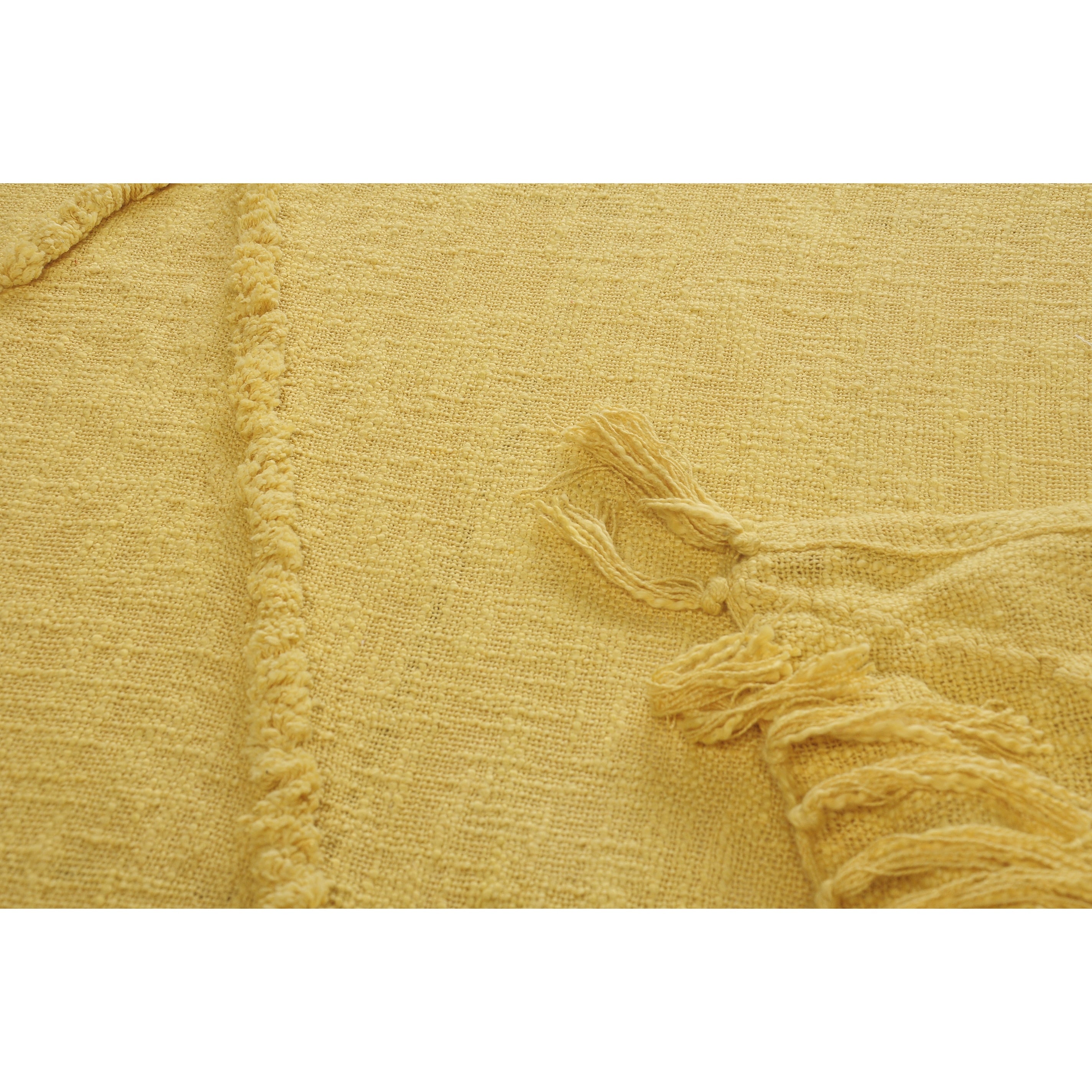 Sevita Handmade Tufted Diamonds Natural Cotton Throw Blanket