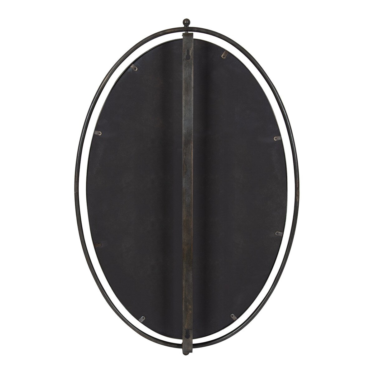 Kate and Laurel Baron Rustic Pivot Mirror, 21 Diameter, Raw Iron