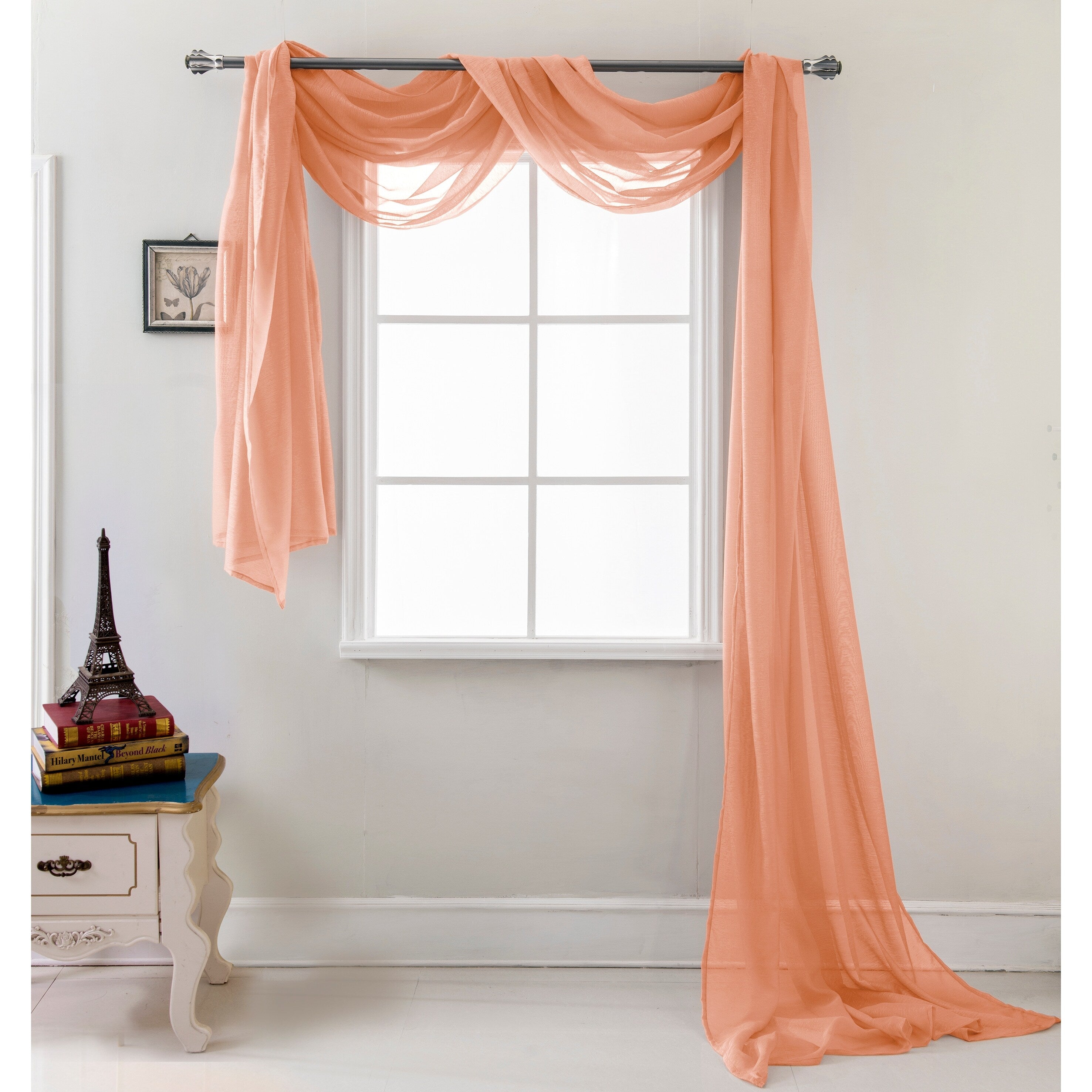 Celine Solid Sheer Curtain Canopy Bed Wedding Scarf