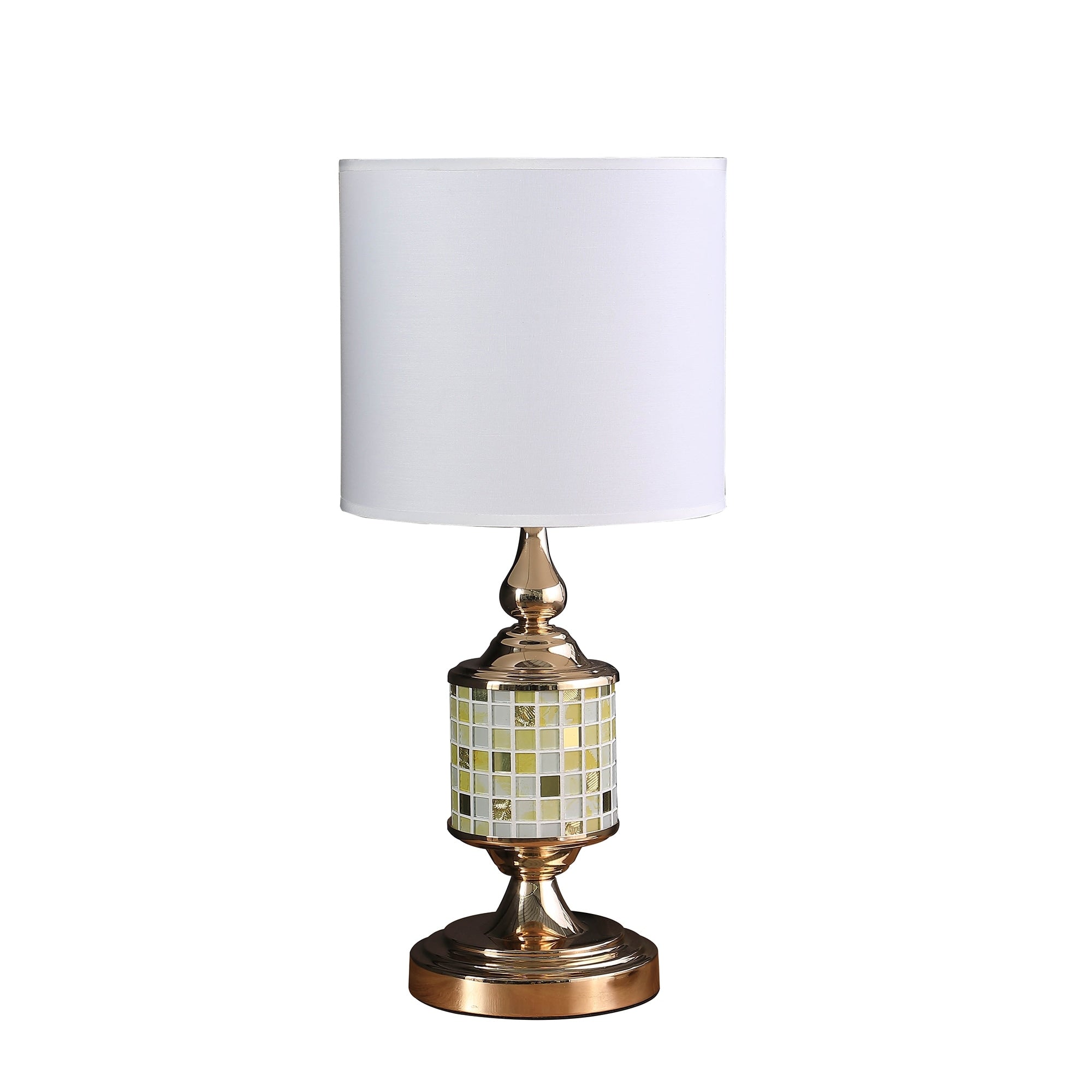 23 In. Layla Rose Gold Bohemian Glass Mosaic Table Lamp