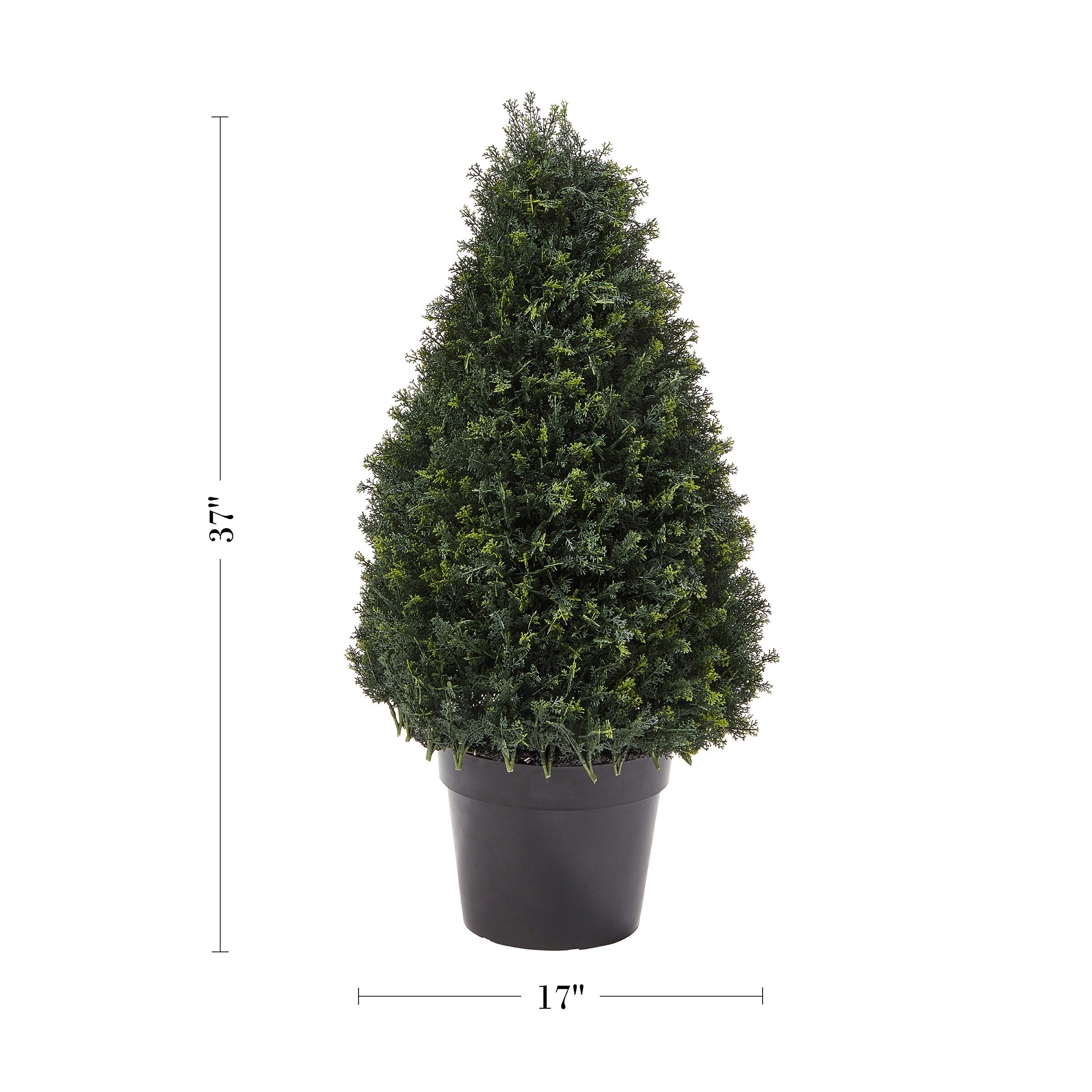 37-Inches Artificial Silk Cypress Topiary - Tower Style Faux Plant