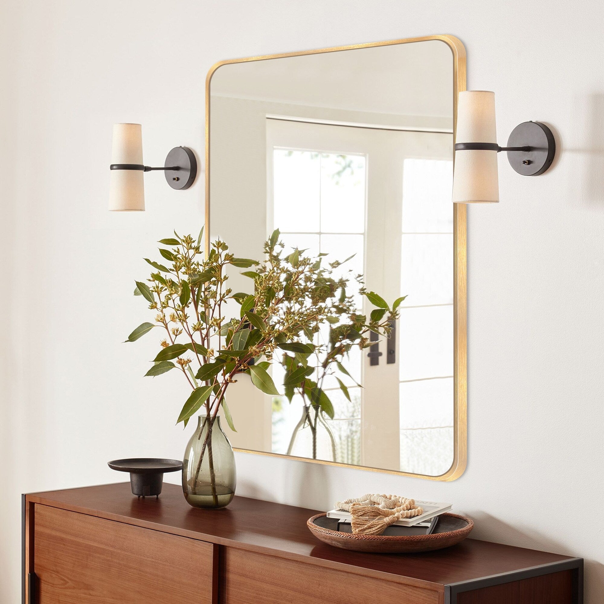 Wall Mount Bathroom Rectangle Vanity Mirror (Horizontal/Vertical)