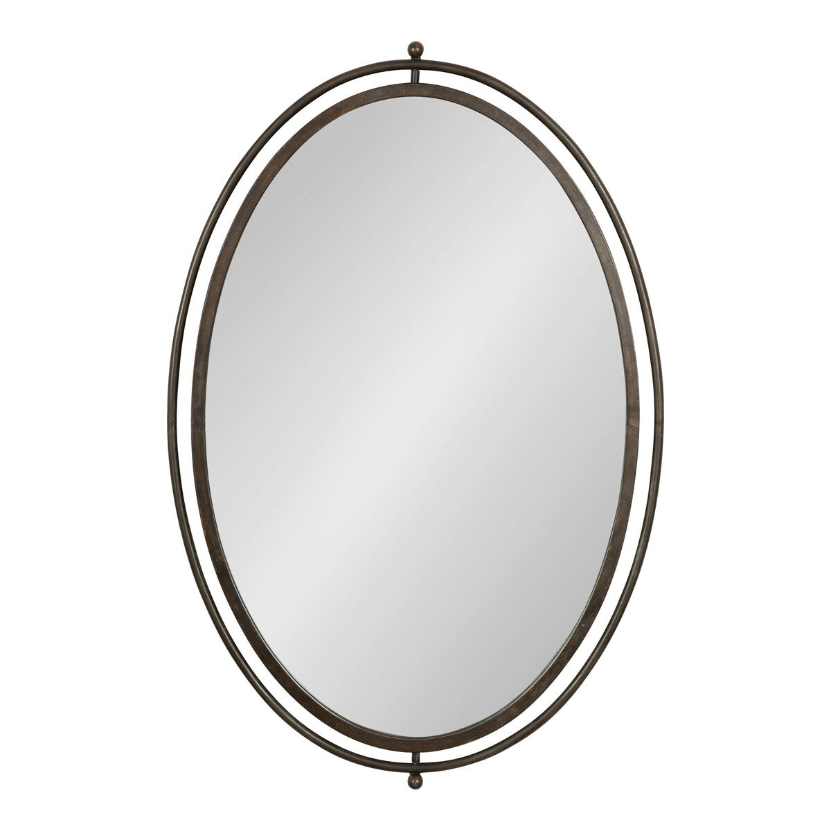 Kate and Laurel Baron Rustic Pivot Mirror, 21 Diameter, Raw Iron