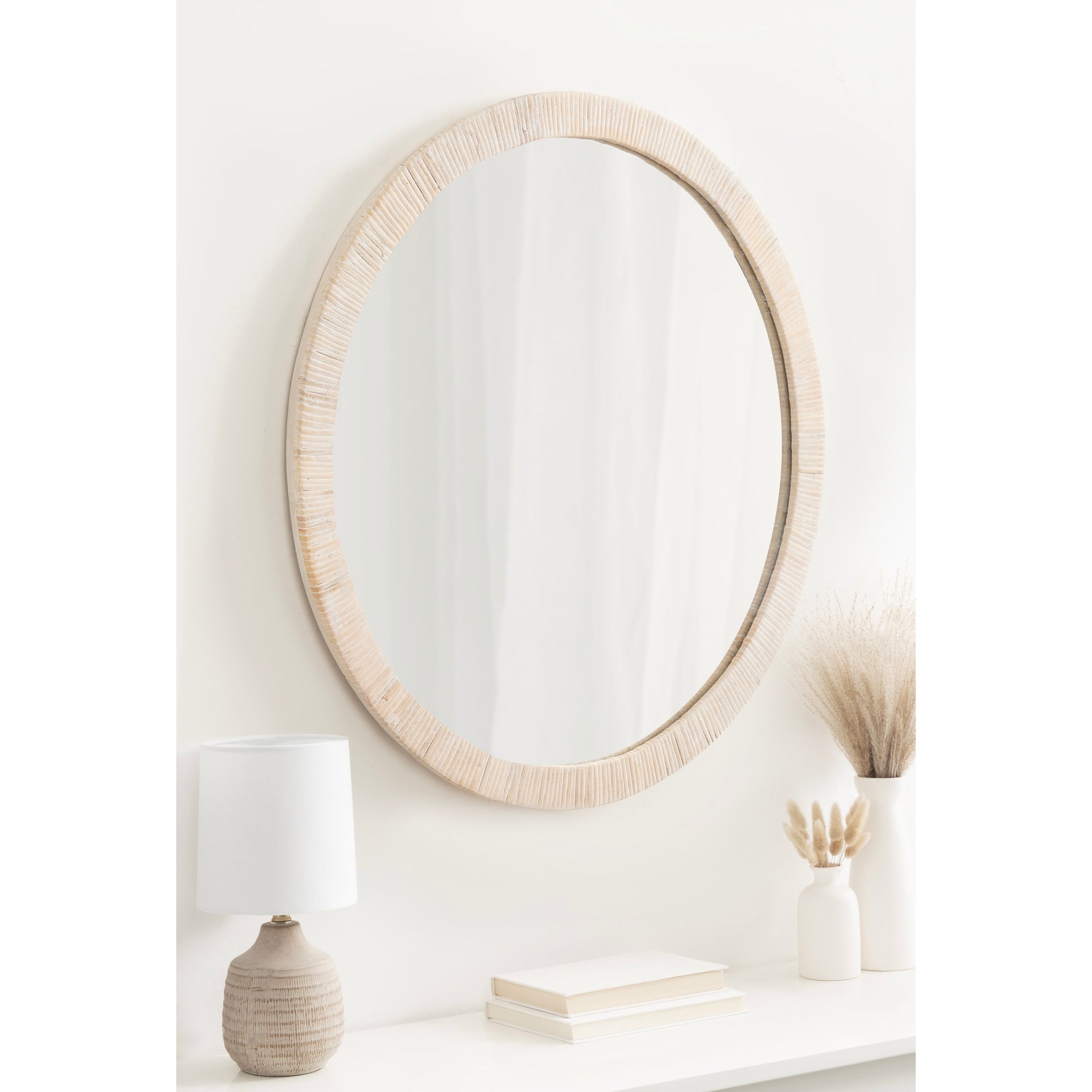 Kate and Laurel Rahfy Framed Wall Mirror - 28 Diameter