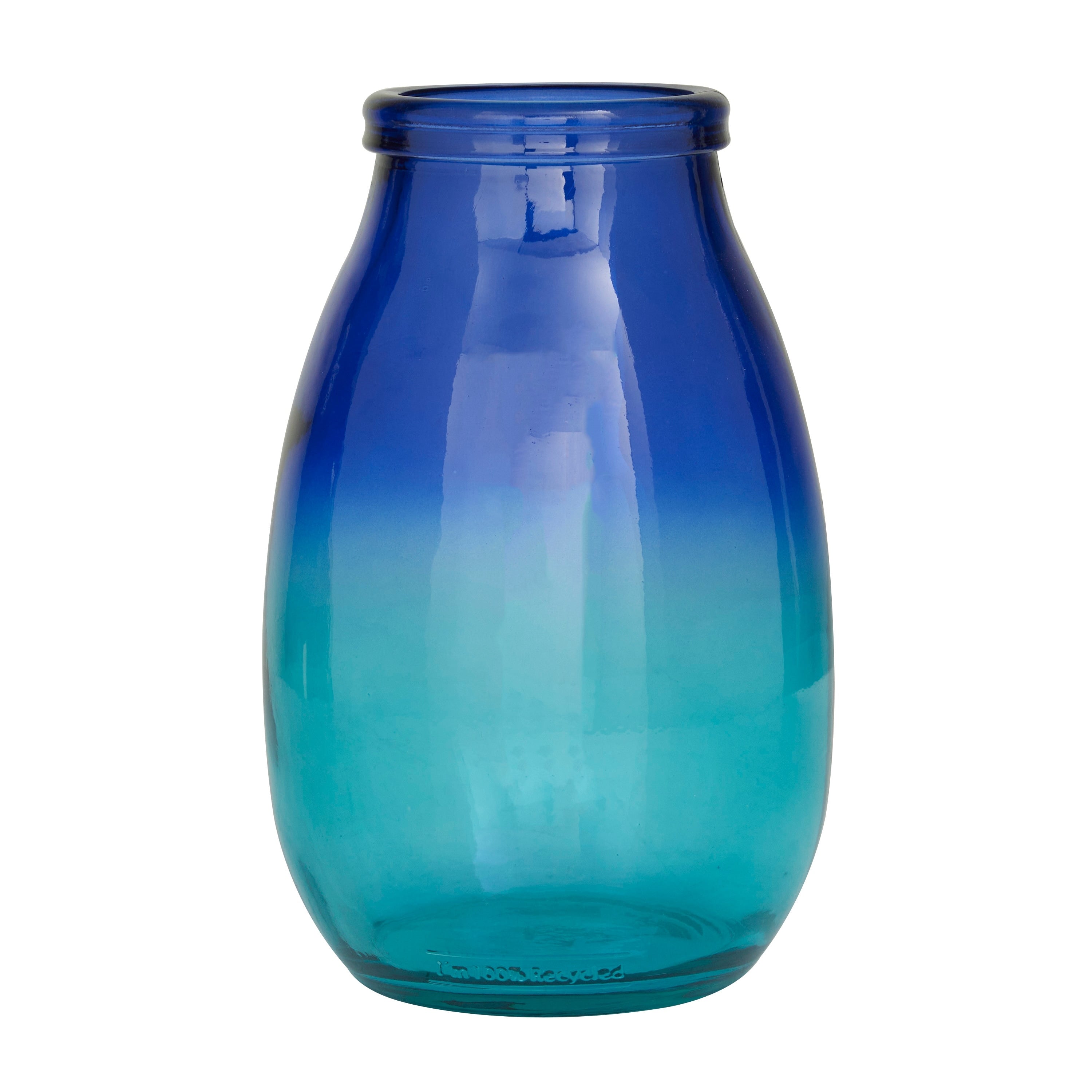 Recycled Glass Bottle Vase Collection Made in Spain - Multiple Sizes - Clear, Blue, Teal, Green