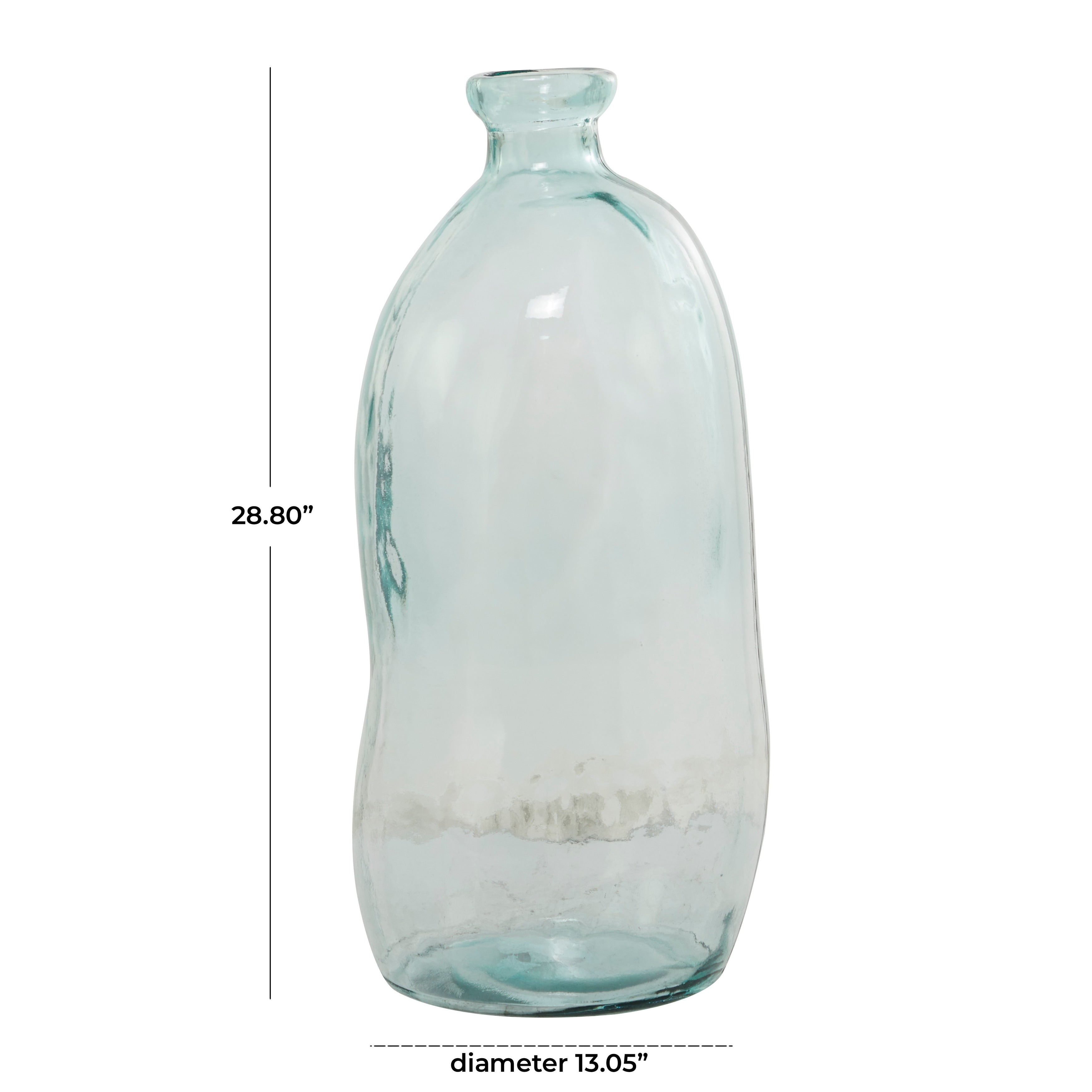 Recycled Glass Bottle Vase Collection Made in Spain - Multiple Sizes - Clear, Blue, Teal, Green