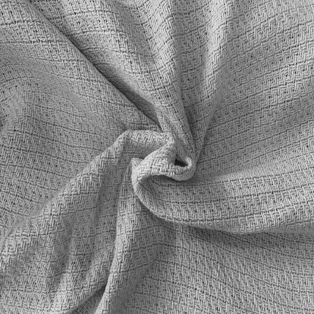 Homvare Full/Queen Super Soft Cotton Basket Weave Blanket/Throw 90 x 90