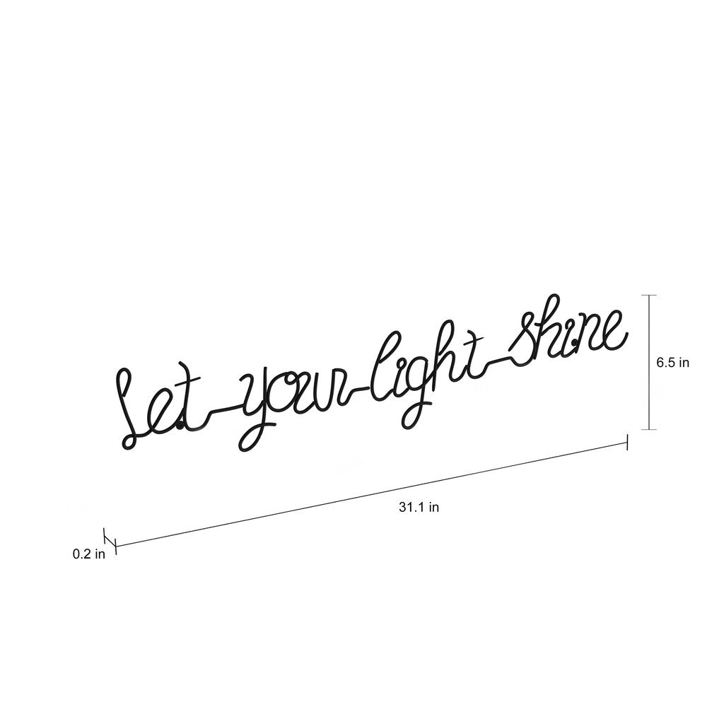 Lavish Home Metal Cutout Let Your Light Shine Sign 31.1In Iron