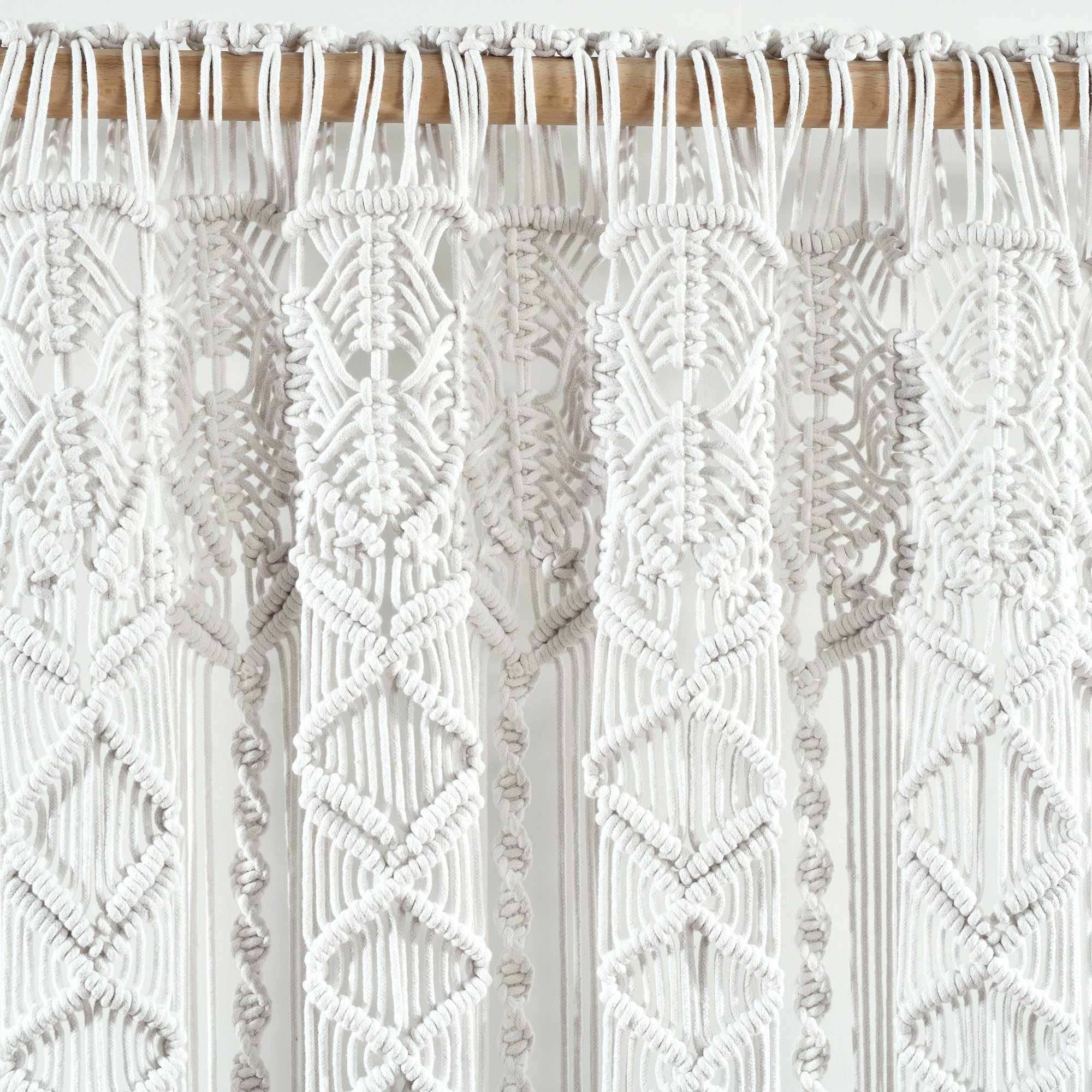 Lush Decor Boho Macrame Textured Cotton Valance/Kitchen Curtain/Wall Decor