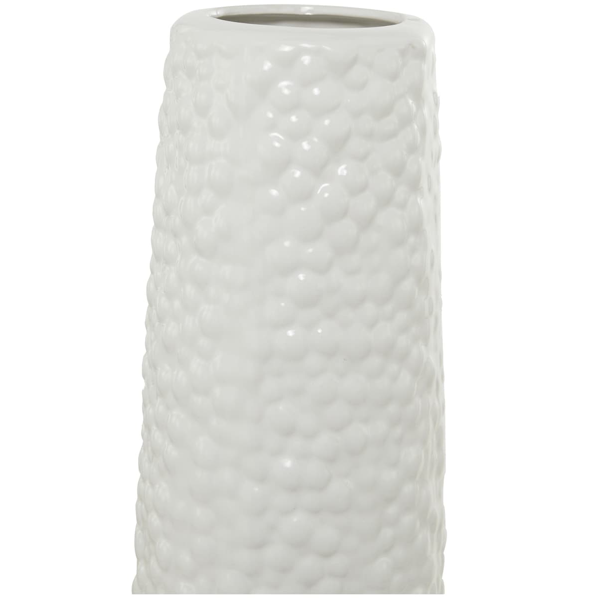 Ceramic Tall Cone Decorative Vase with Bubble Texture - Silver, White, Black, Gold - Roche River Decor