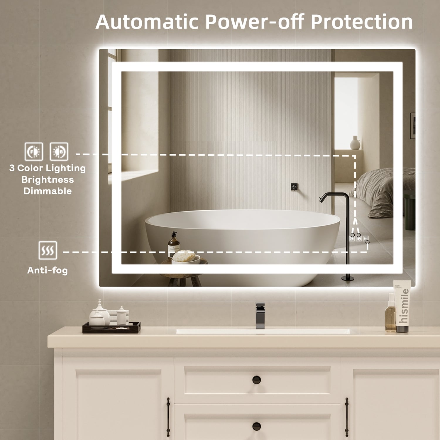 LED Mirror Backlit Front Lighted Bathroom Vanity Mirror