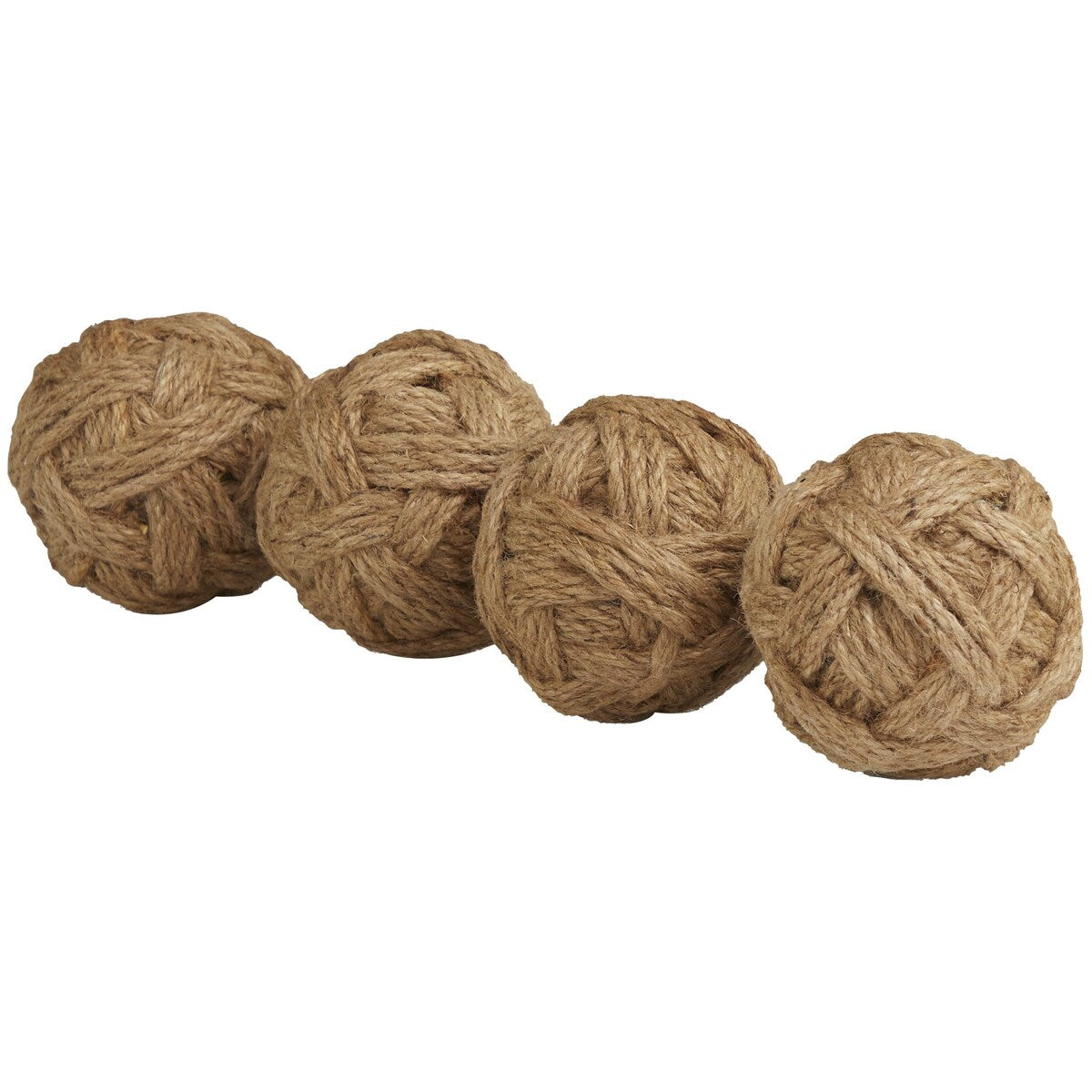 Jute Rope and Cotton Fabric Handmade Decorative Ball Orbs & Vase Filler - Set of 4 Brown or Blue - Roche River Decor