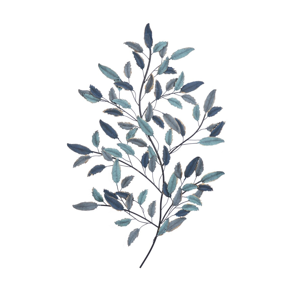 Metal Leaf Home Wall Decor - Blue - Roche River Decor