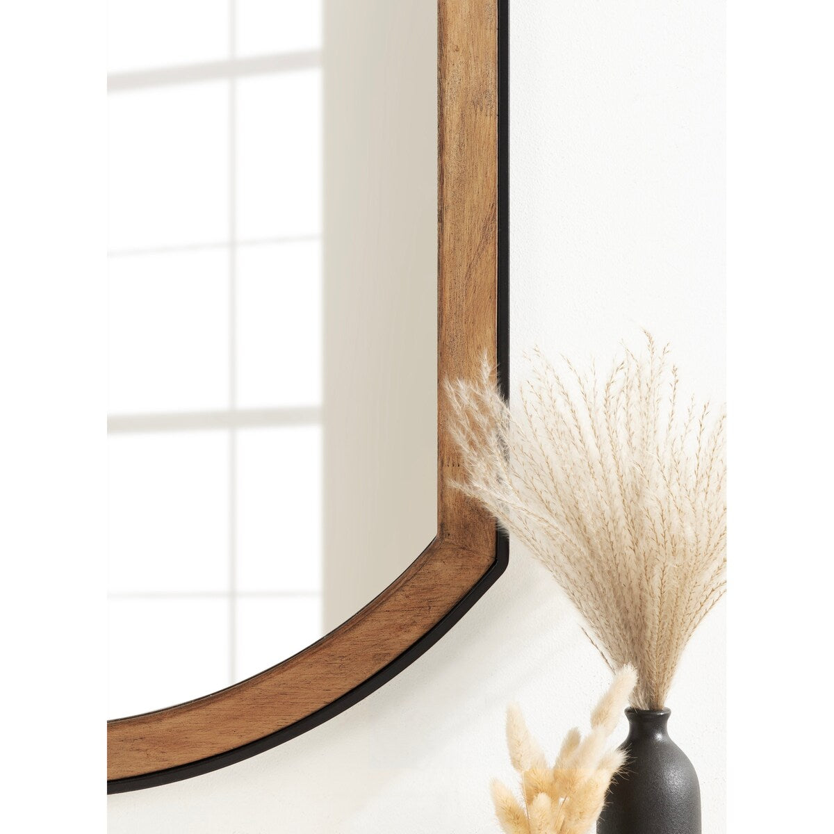 Kate and Laurel Kincaid Wood and Metal Capsule Wall Mirror - 23x34