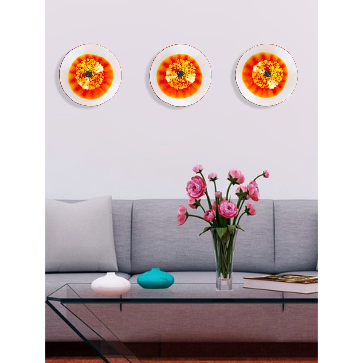 12IN Diameter Milagra Flower Art Glass Wall Décor