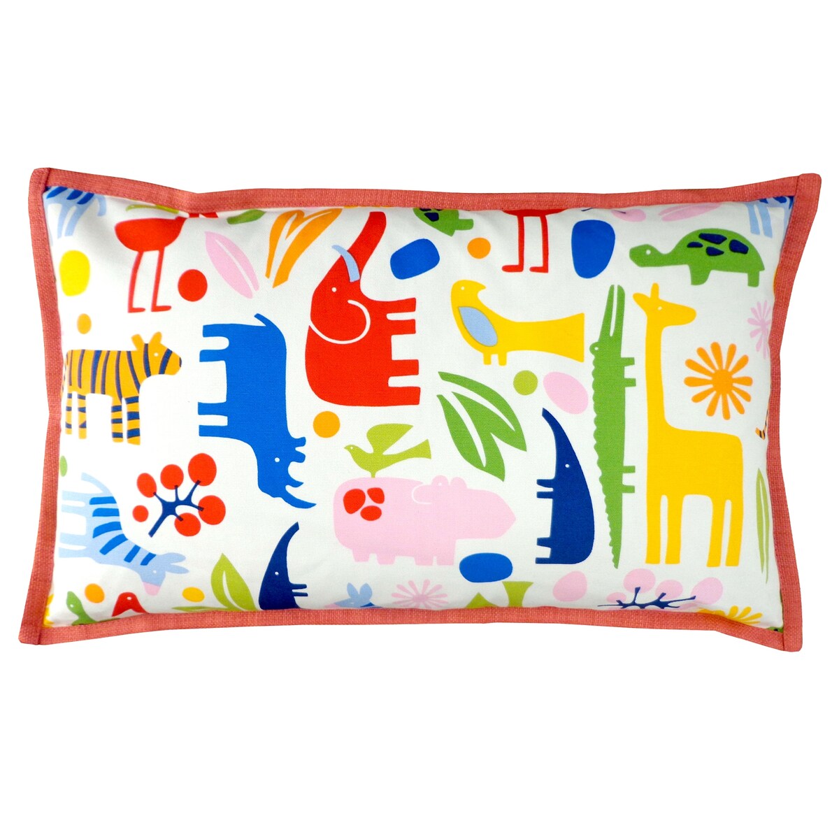 Jiti Indoor Childrens Kids Abstract Patterned Cotton Accent Rectangle Lumbar Pillows 12 x 20