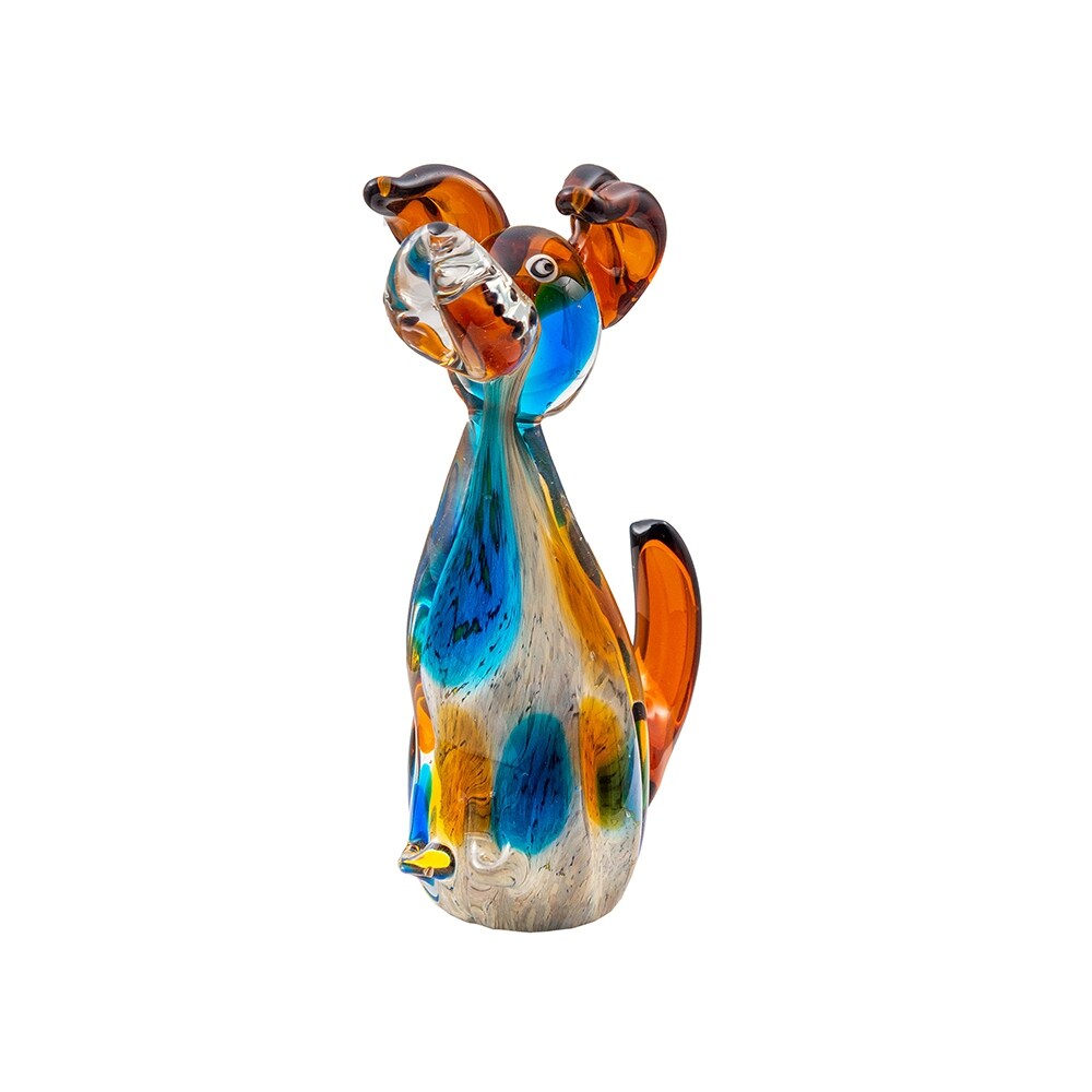 Maximo Dog Handcrafted Art Glass Figurine