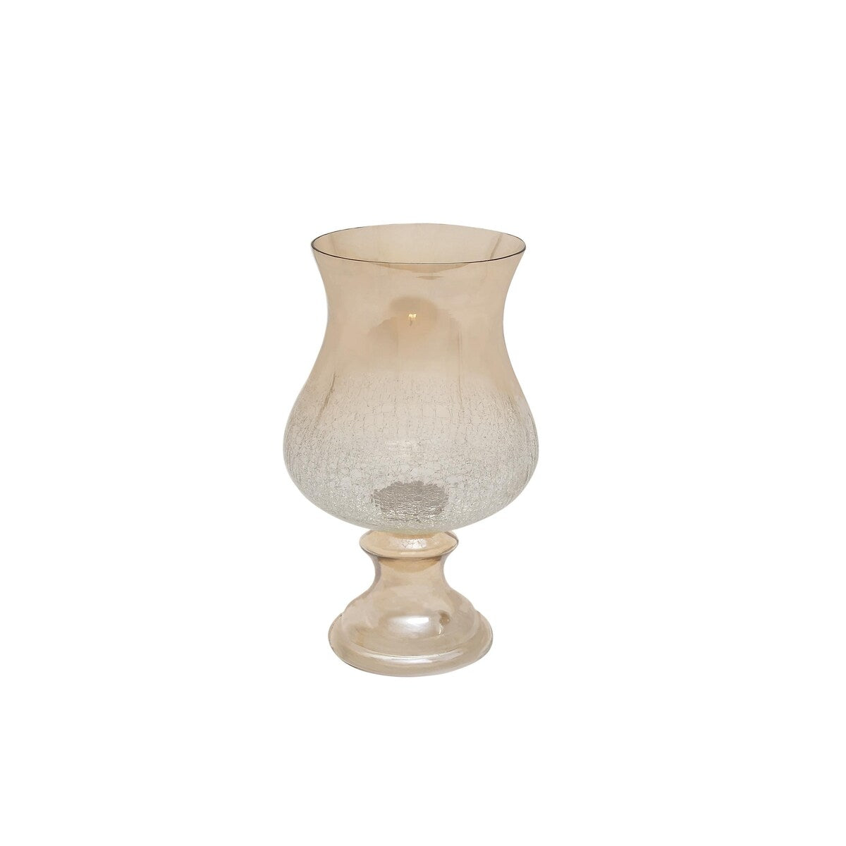 Glass Handmade Turned Style Pillar Hurricane Lamp with Smoked Glass Finish - Gold - Roche River Decor