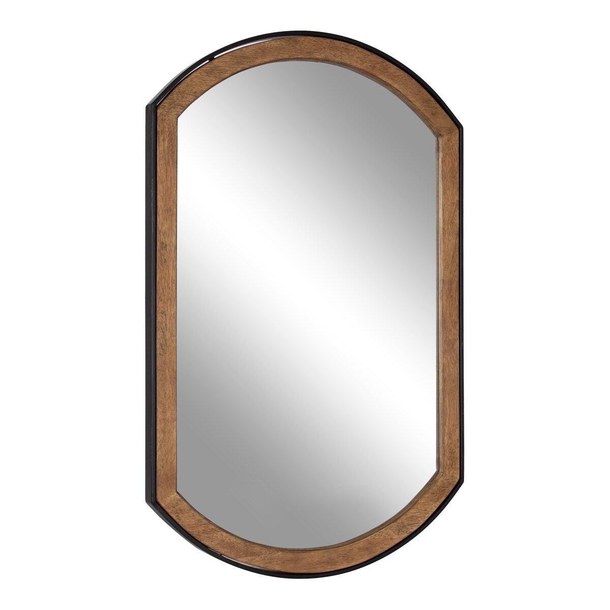 Kate and Laurel Kincaid Wood and Metal Capsule Wall Mirror - 23x34