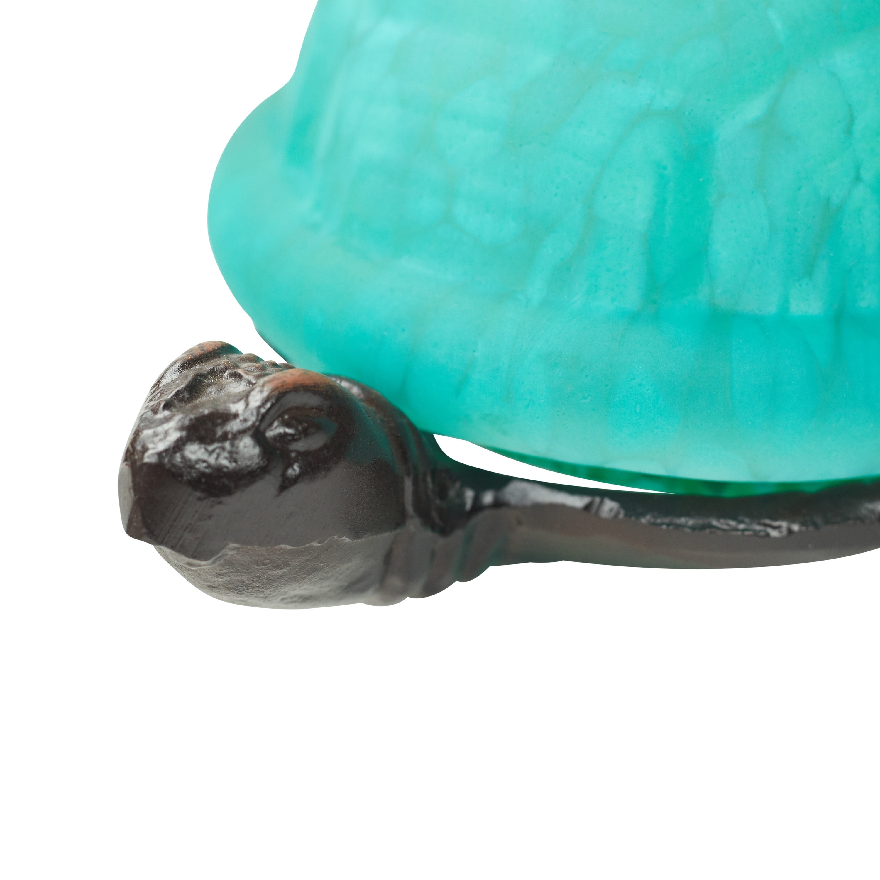 Turtle River of Goods Aqua Glass and Metal 4.75-Inch Accent Lamp - 8.25 x 5.9 x 4.75