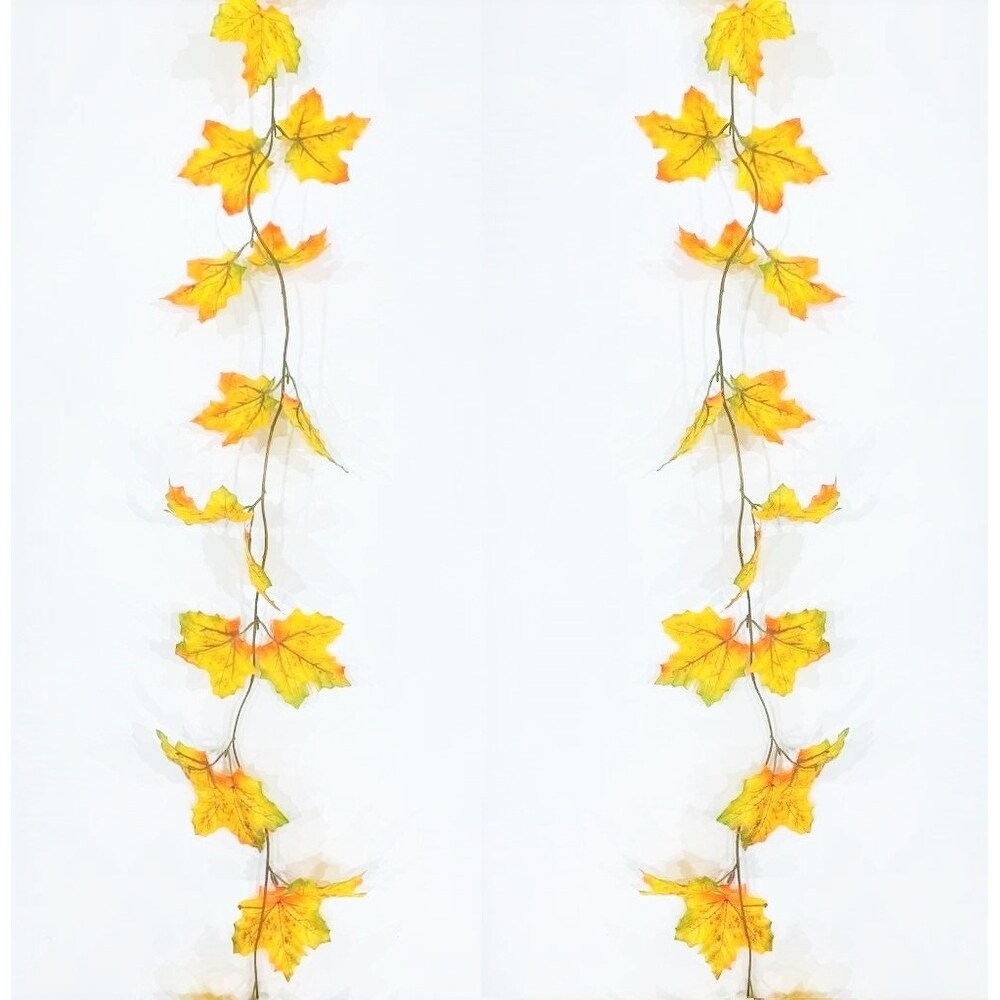 Darice Fall Garland Maple Leaf Durable Thanksgiving Decorations Gift - 6 Feet - Orange - 14.3 x 11.2 x 4.3