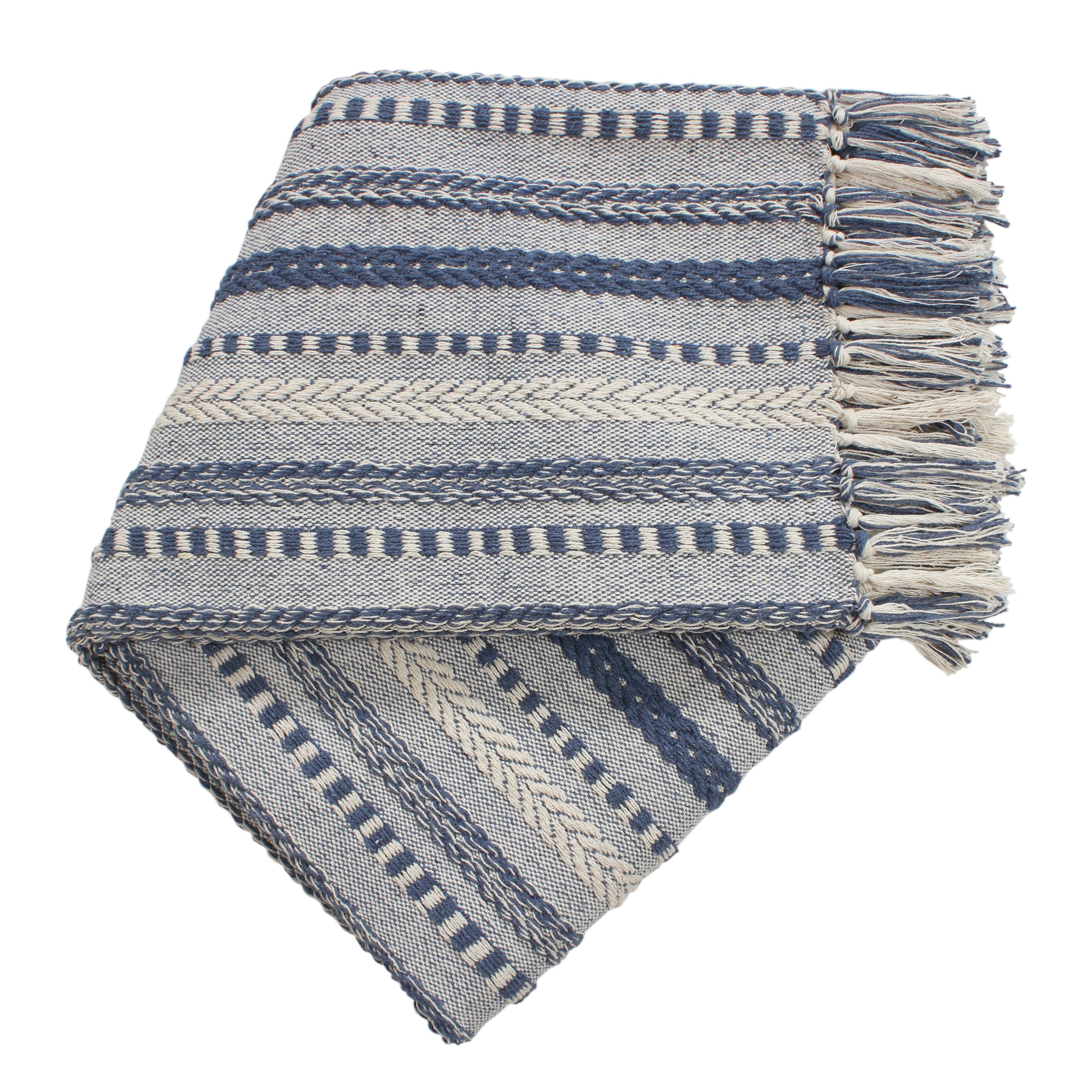 Premium Cotton Cozy Throw Blanket with Tassels - 50x60 Inches, All-Season Comfort