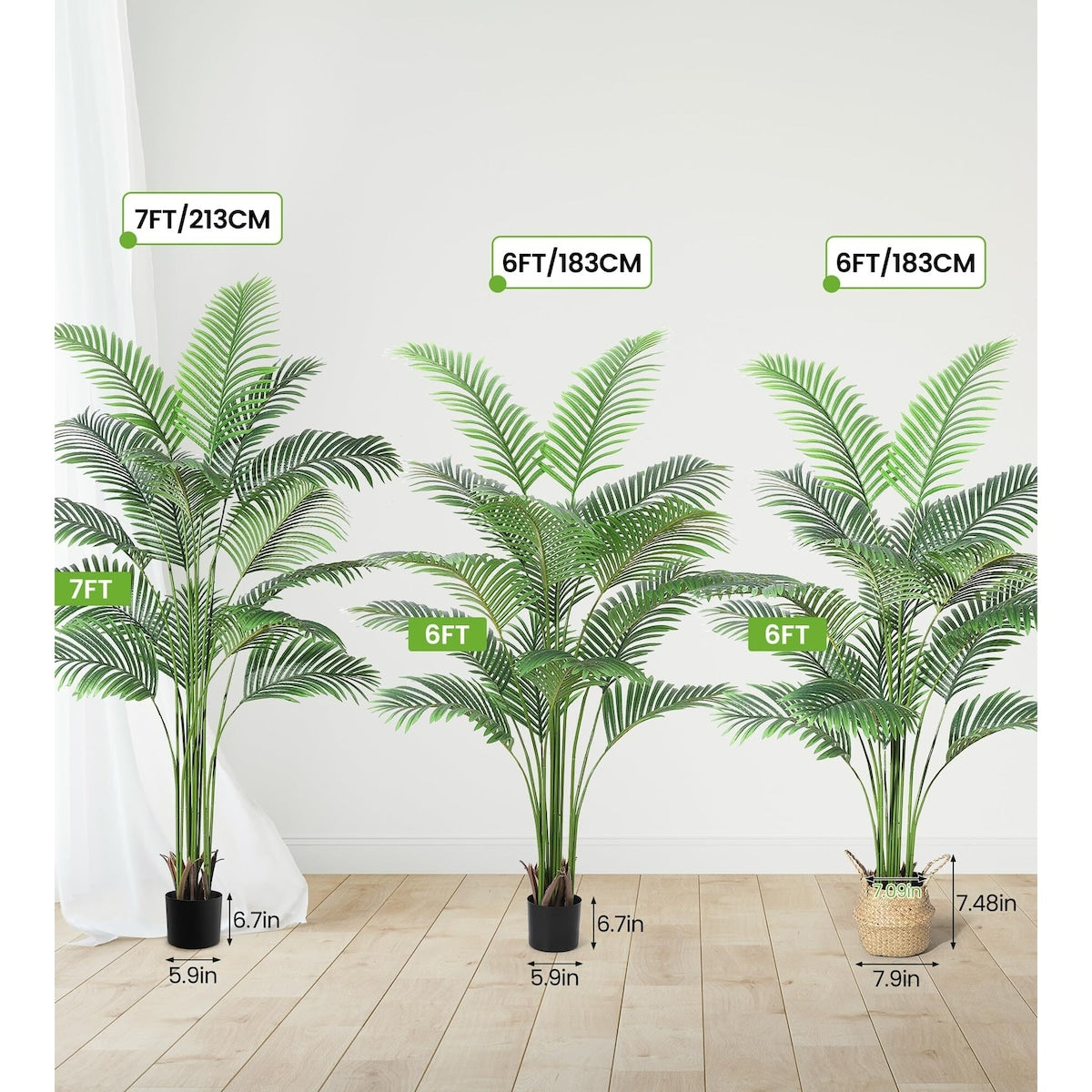 1/2 pack 4/6/7ft Artificial Palm Tree