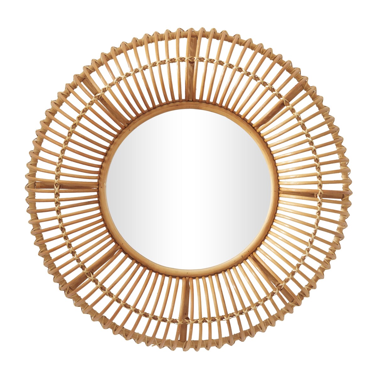 Rattan Handmade Woven Room Wall Mirror - Brown - Roche River Decor