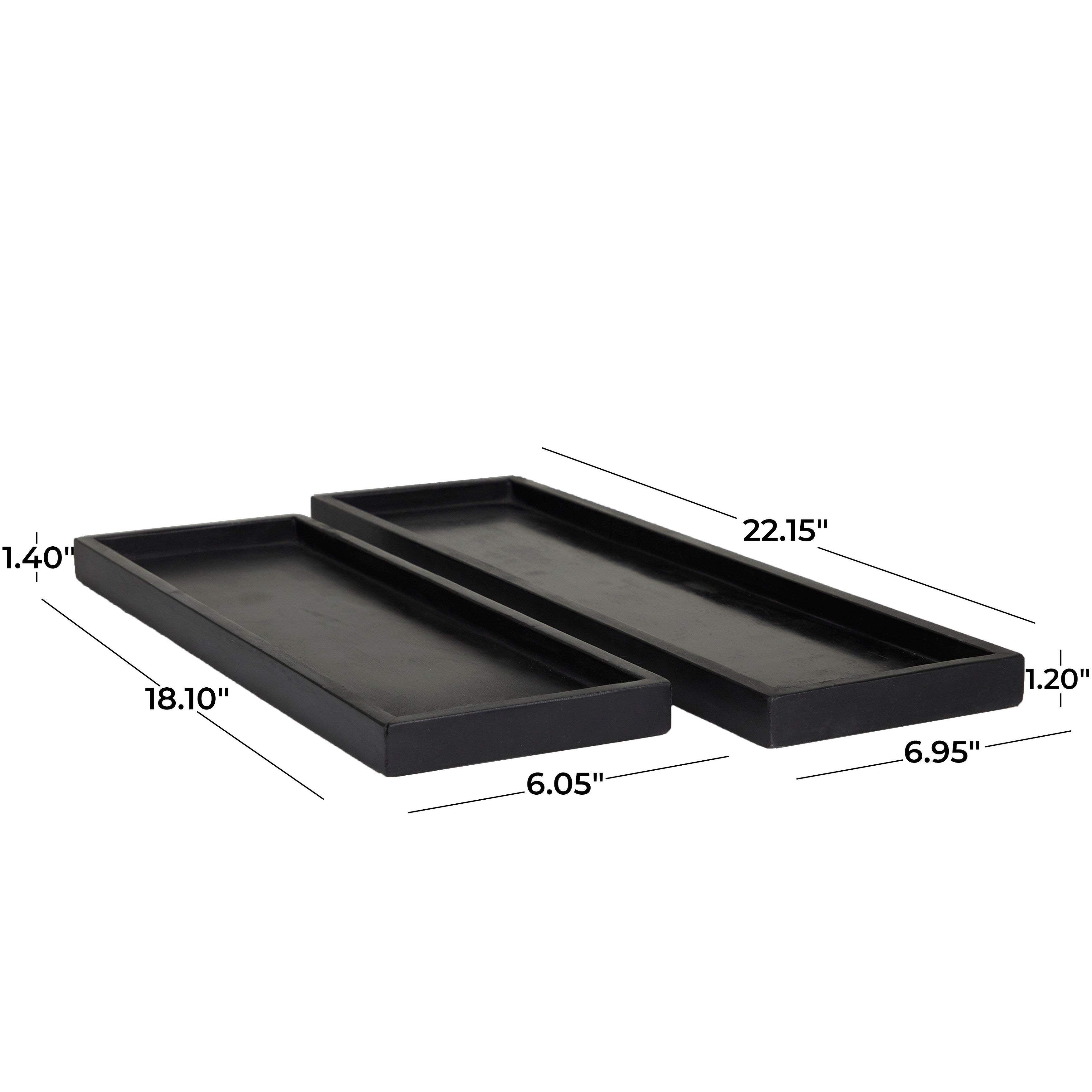 CosmoLiving by Cosmopolitan Marble Tray with Raised Border (Set of 2) - White, Black, Green