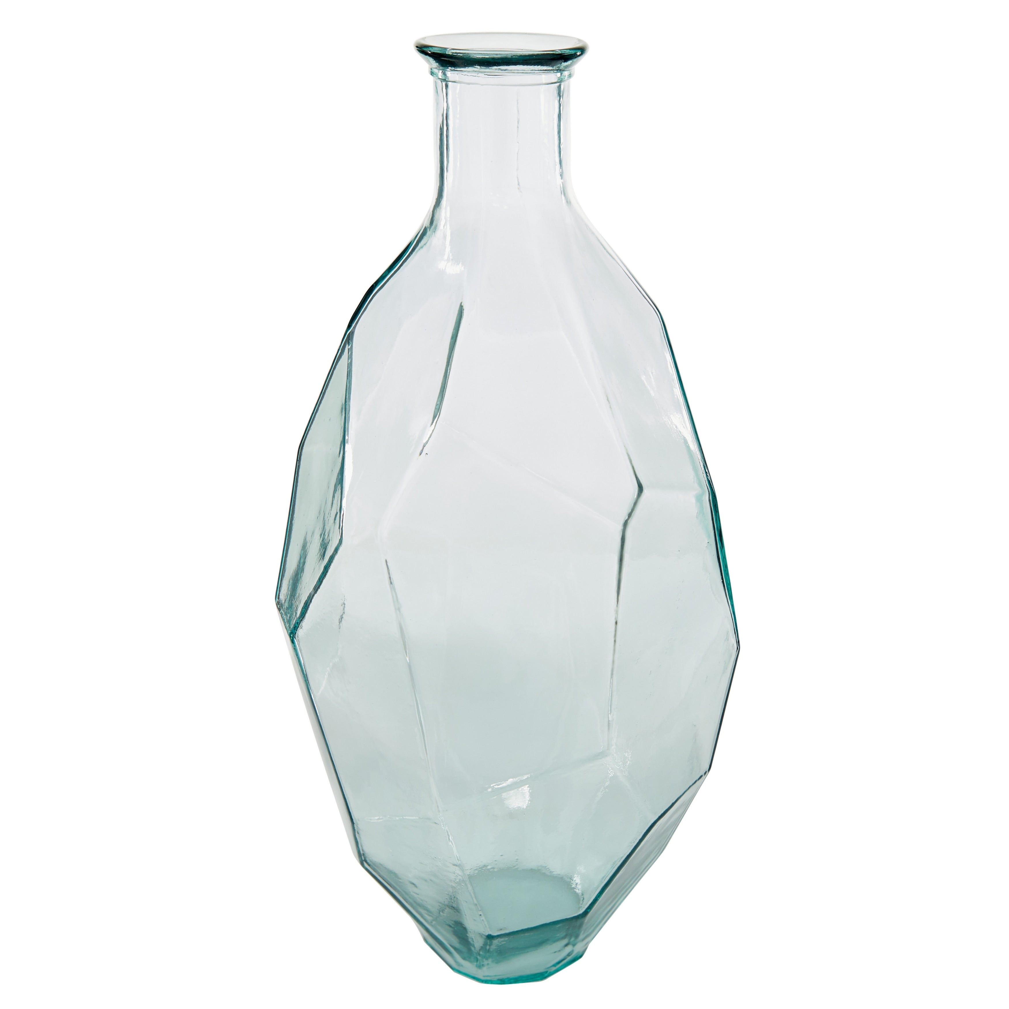 Recycled Glass Bottle Vase Collection Made in Spain - Multiple Sizes - Clear, Blue, Teal, Green