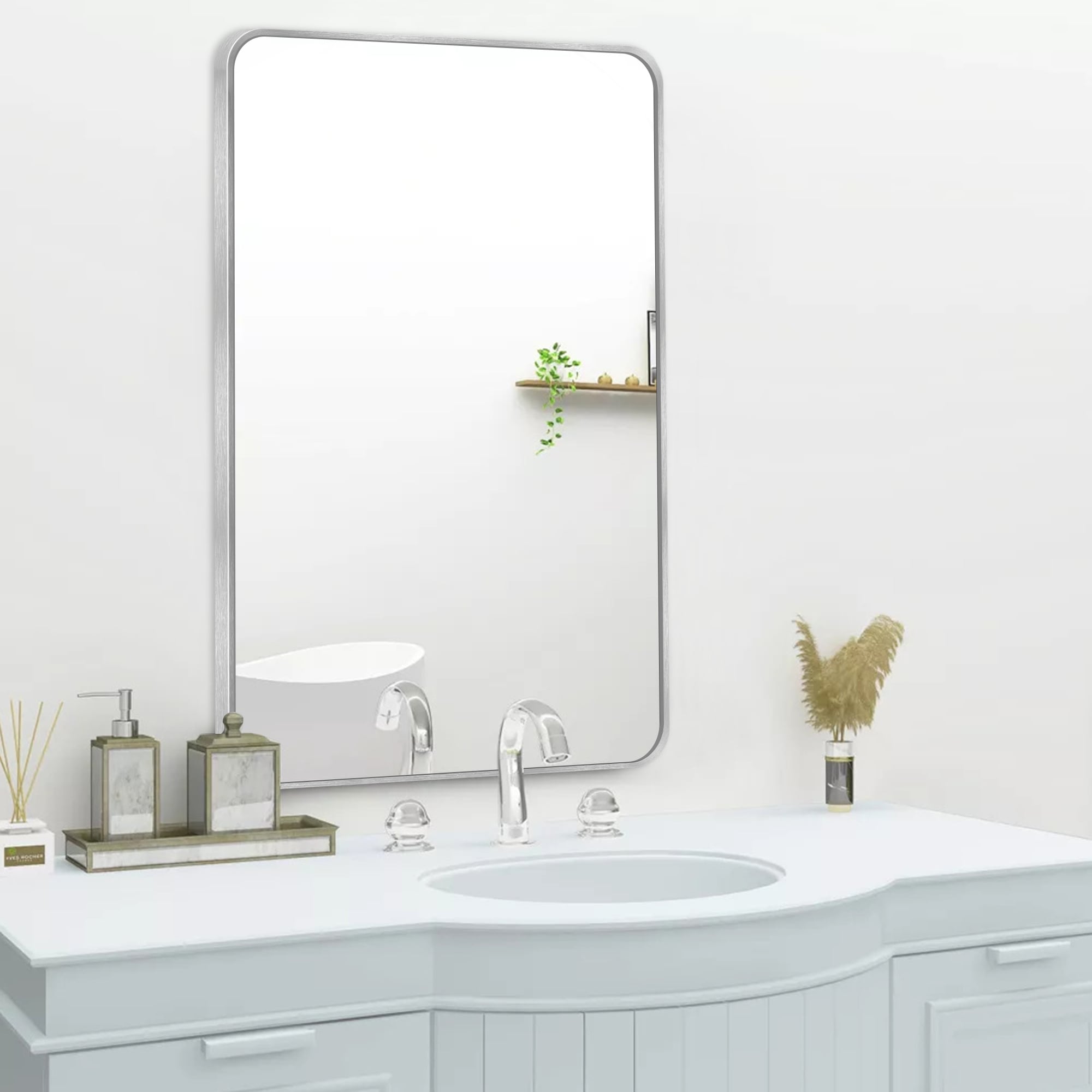 Wall Mount Bathroom Rectangle Vanity Mirror (Horizontal/Vertical)