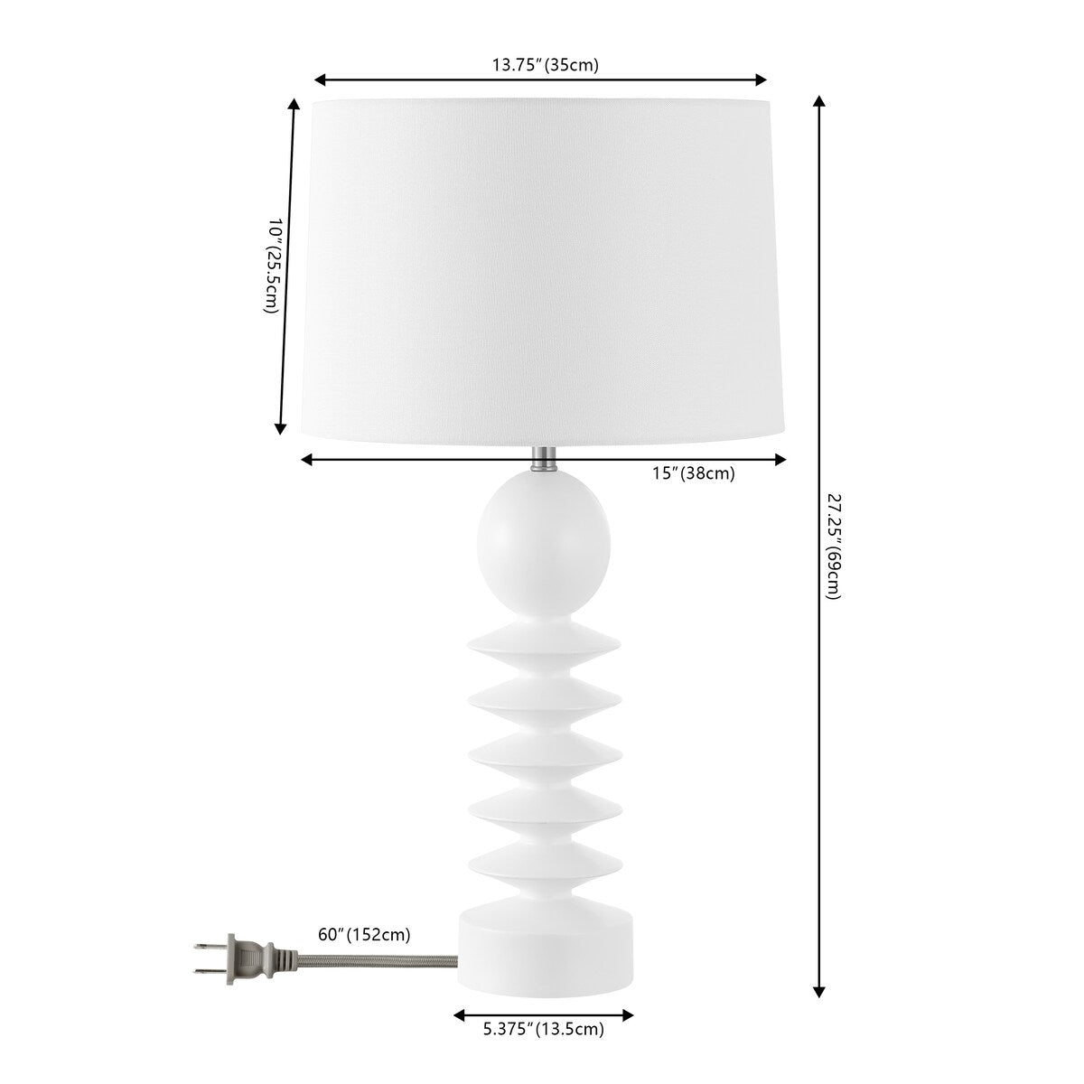 SAFAVIEH Lighting Edle Contemporary 27-inch Table Lamp (LED Bulb Included) - 15 In. W x 15 In. D x 27.3 In. H - 15Wx15Dx27H