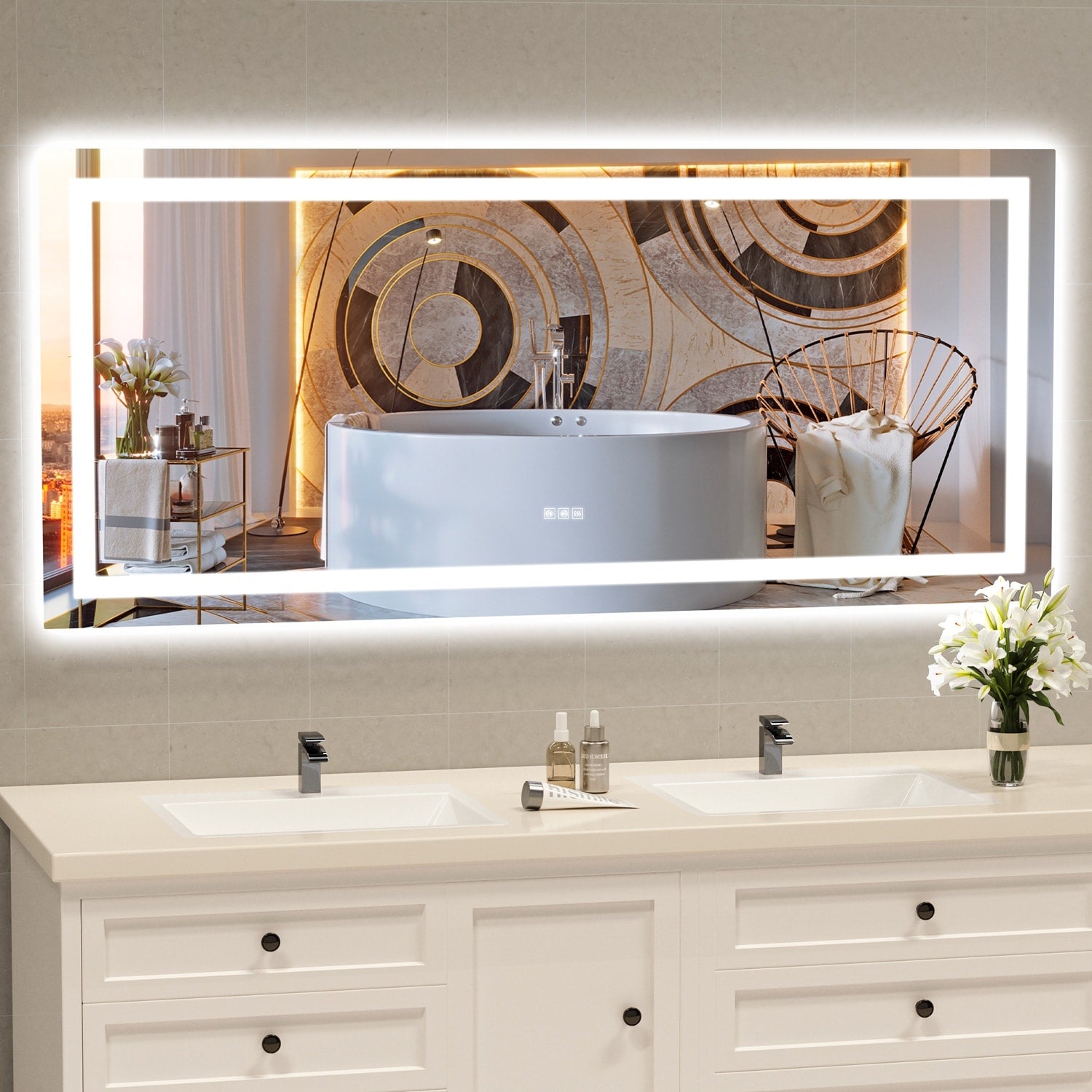 LED Mirror Backlit Front Lighted Bathroom Vanity Mirror