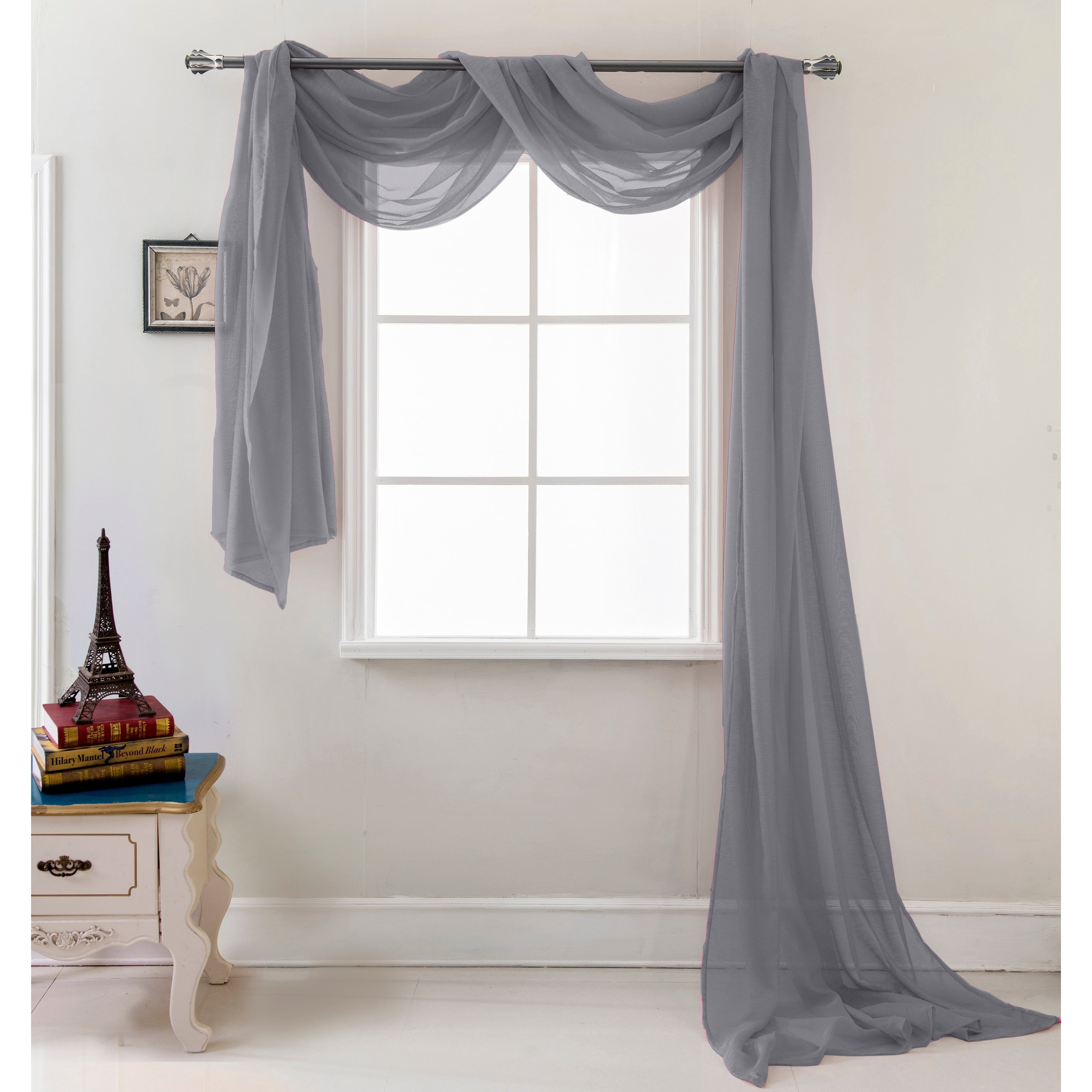 Celine Solid Sheer Curtain Canopy Bed Wedding Scarf