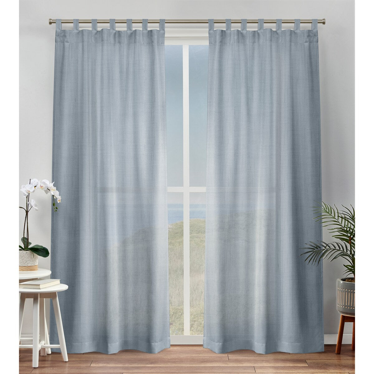 ATI Home Bella Sheer Tab Top Curtain Panel Pair