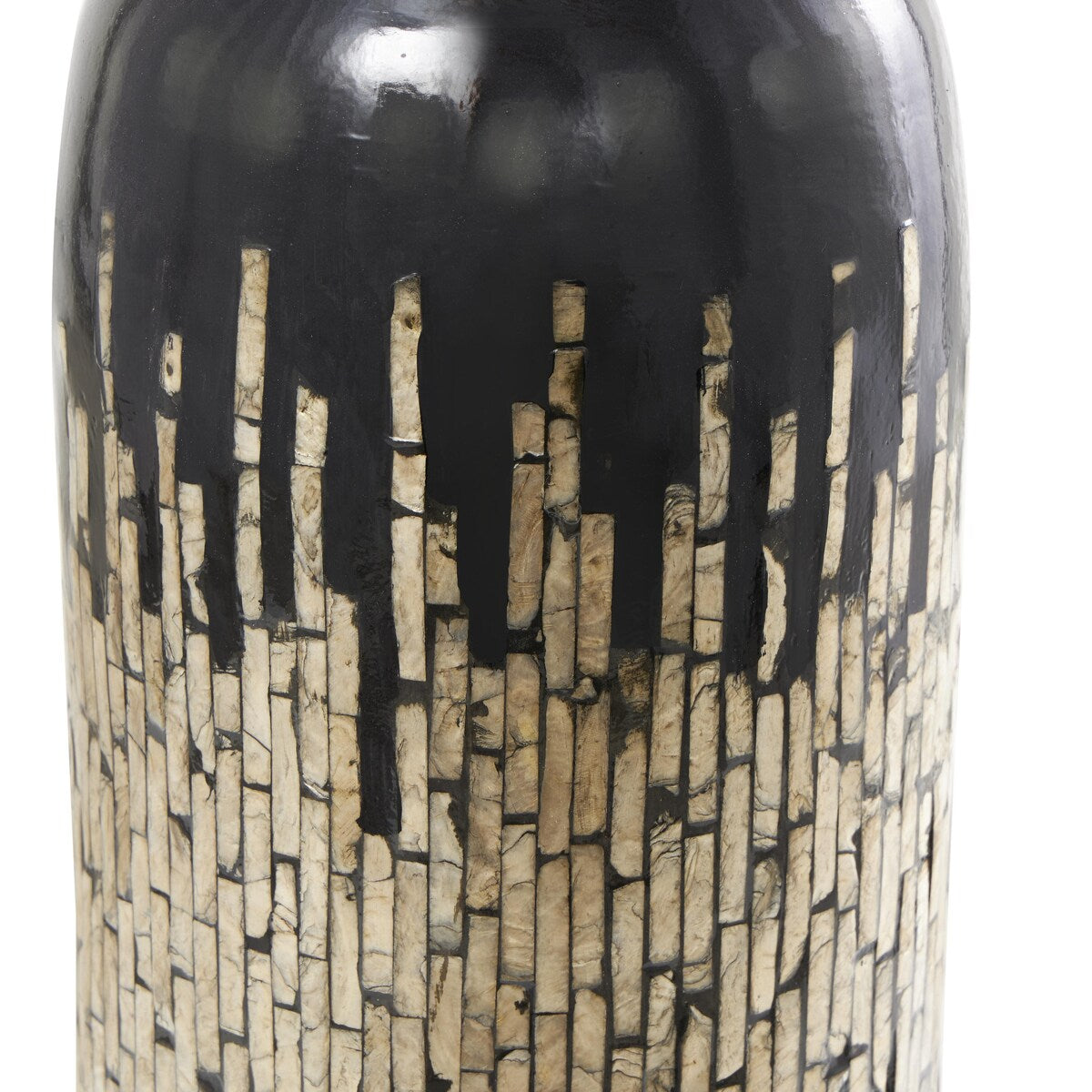 Capiz Shell Handmade Decorative Vase with Ombre Design - Black - Roche River Decor