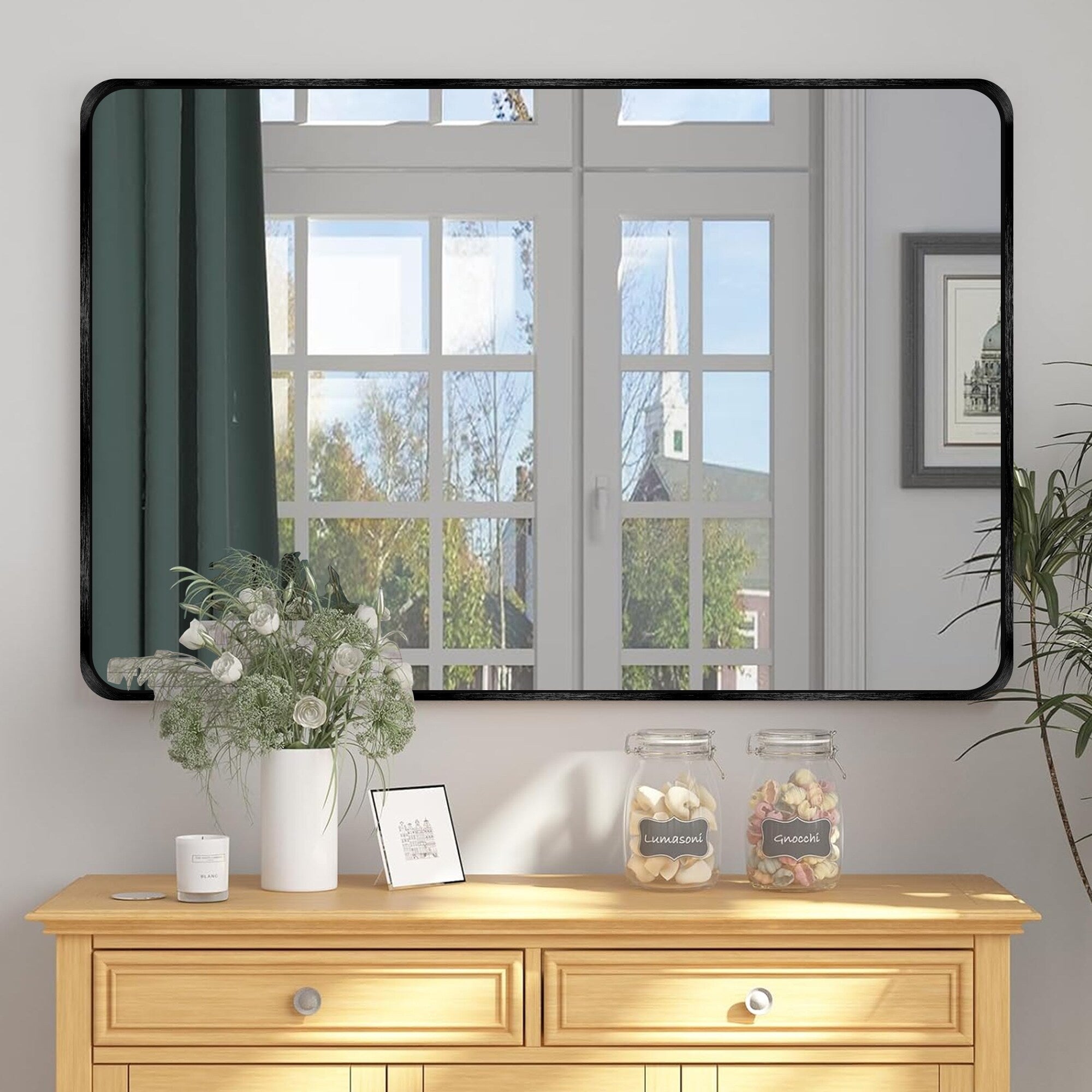 Wall Mount Bathroom Rectangle Vanity Mirror (Horizontal/Vertical)