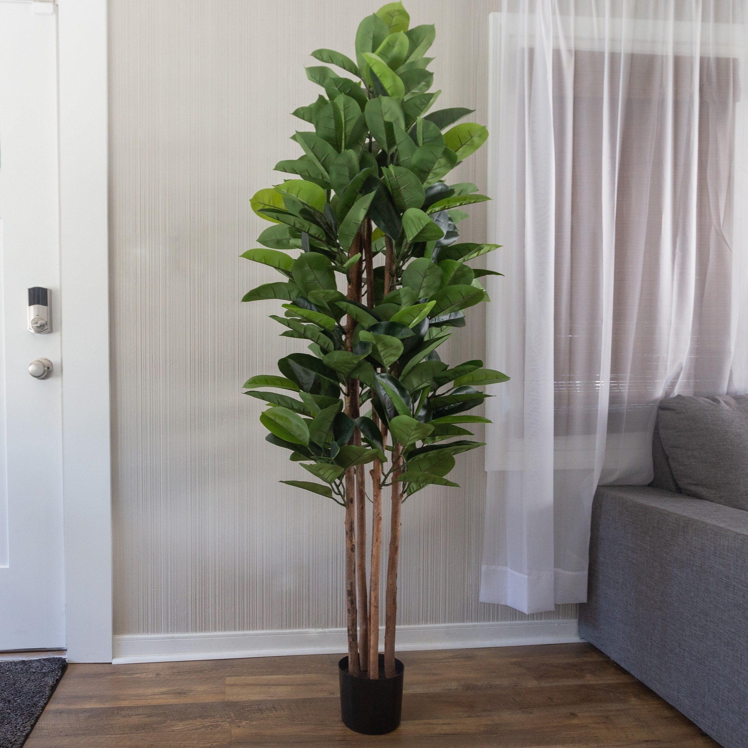 Artificial Rubber Plant - 70-Inch Faux Tree by Pure Garden