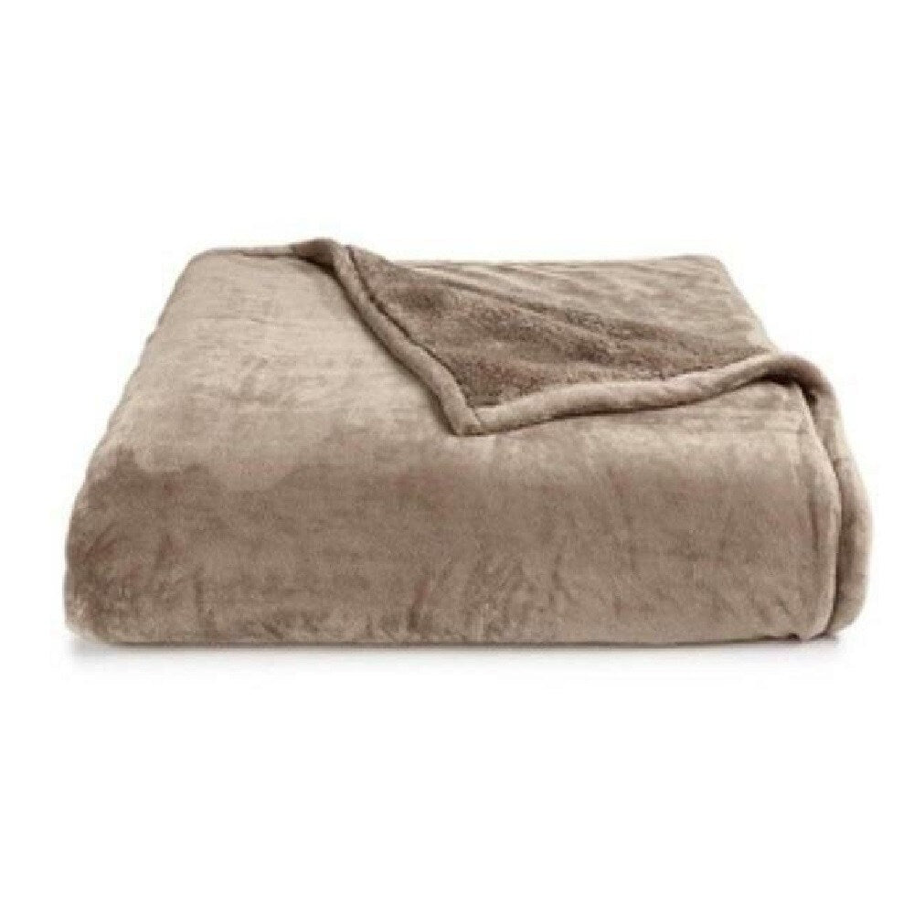 Berkshire Luxe Reversible Plush Full/Queen Blanket Alder - Brown